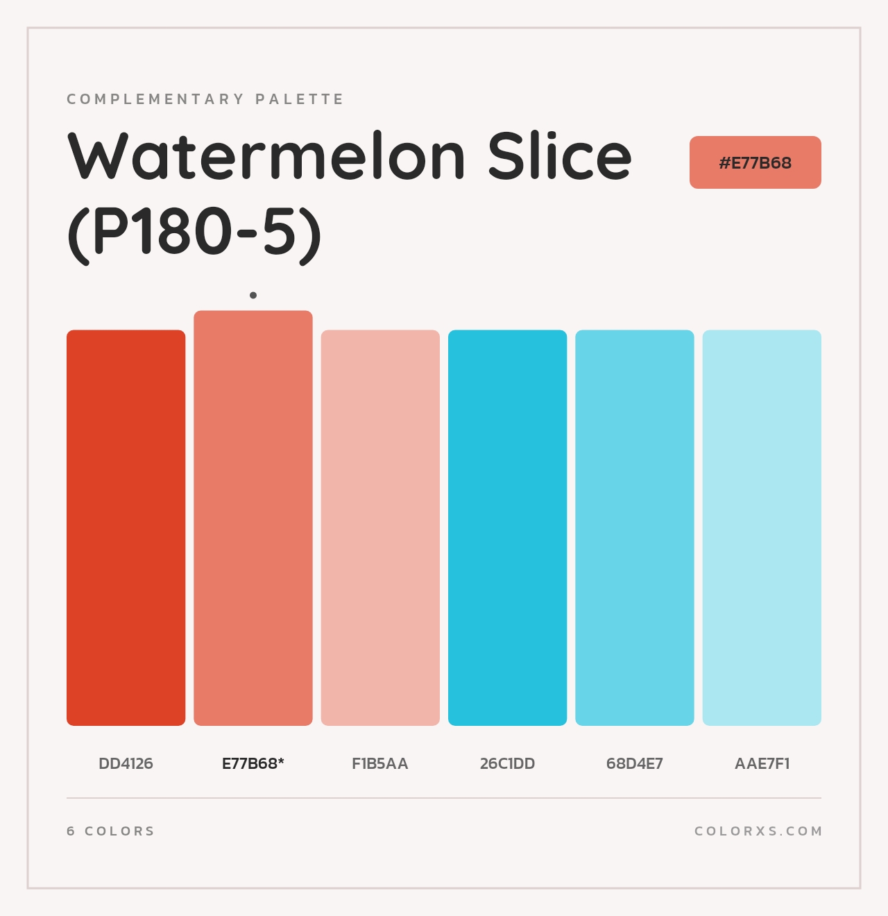 Watermelon Slice (P180-5) - Complementary Color Palette