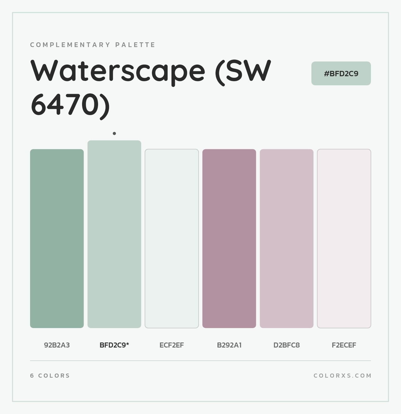 Waterscape (SW 6470) - Complementary Color Palette