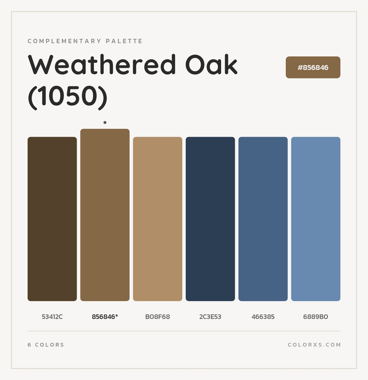 Weathered Oak (1050) - Complementary Color Palette