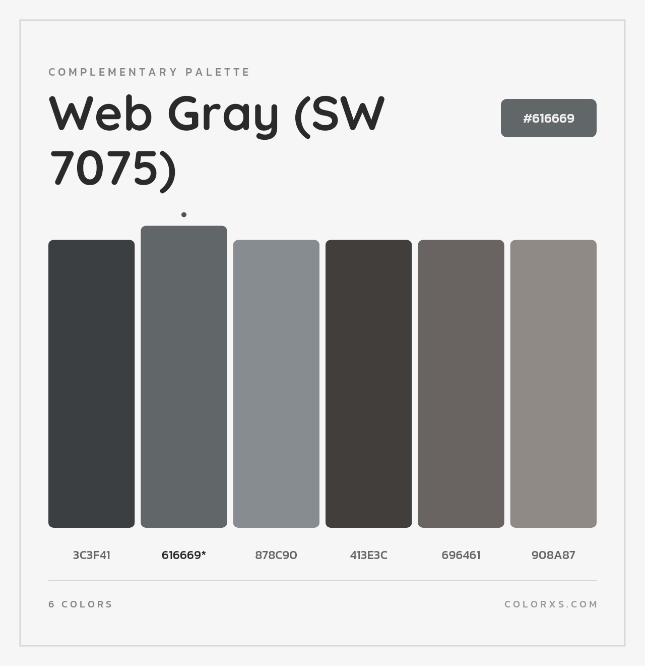 Web Gray (SW 7075) - Complementary Color Palette