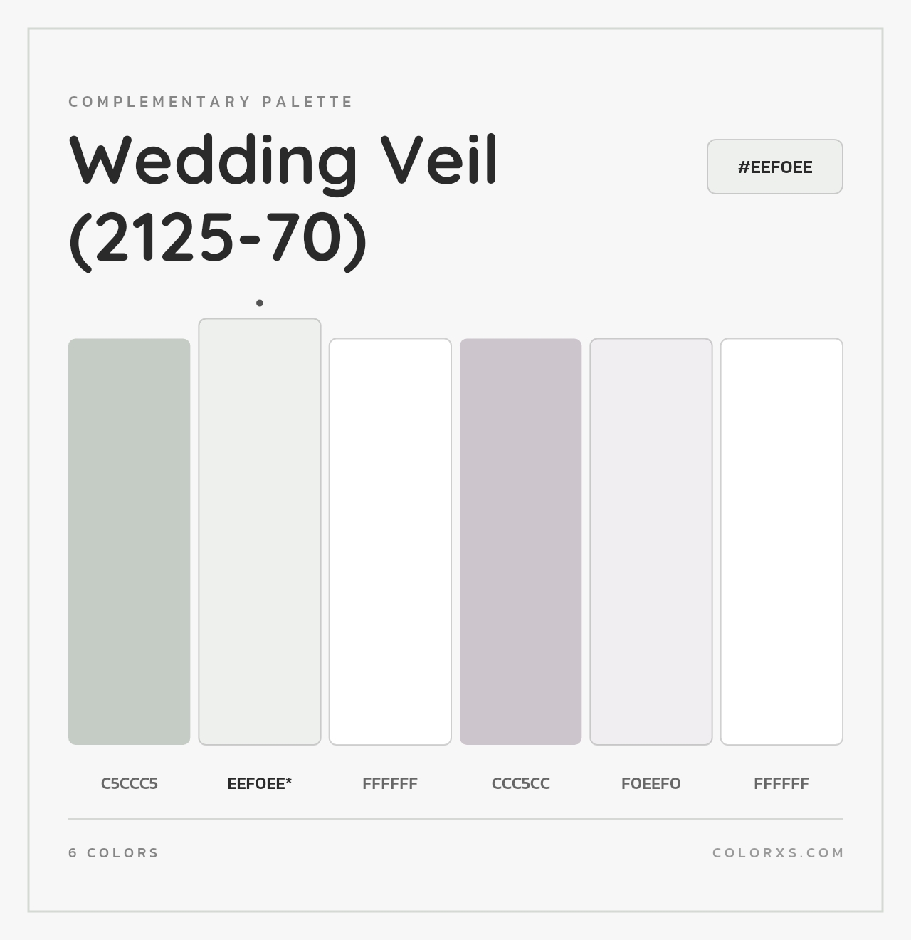 Wedding Veil (2125-70) - Complementary Color Palette