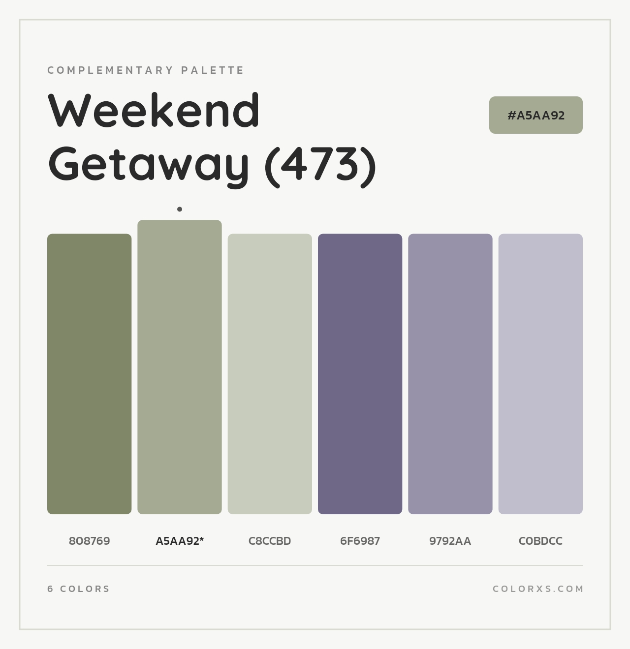 Weekend Getaway (473) - Complementary Color Palette