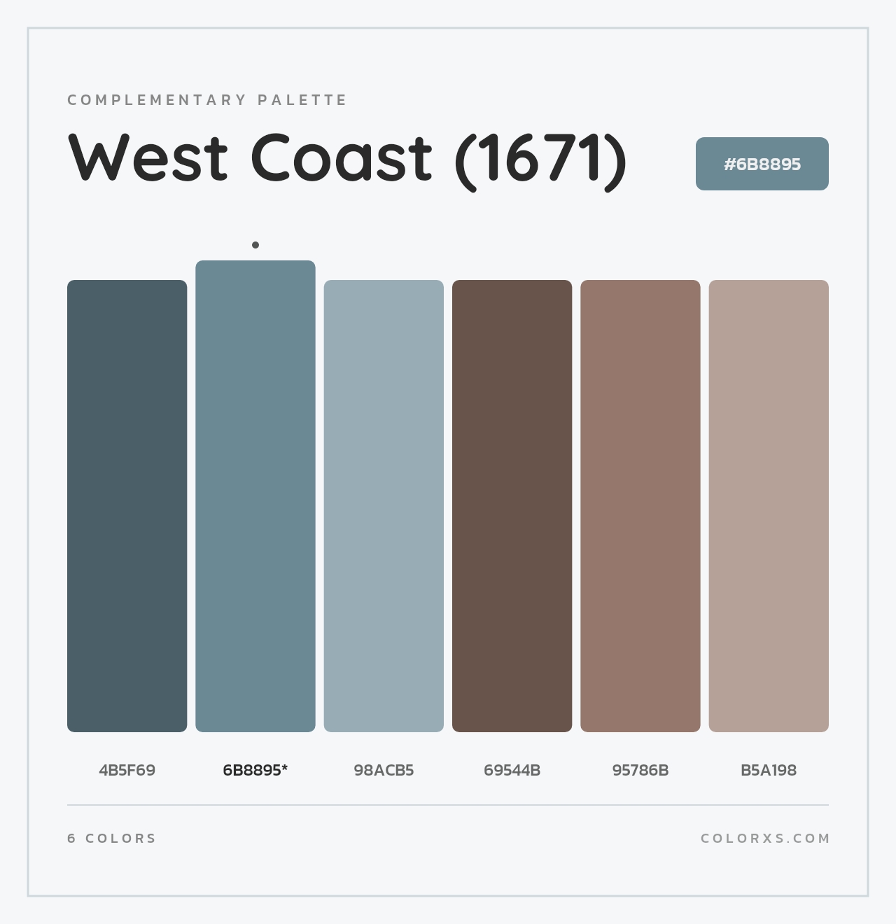 West Coast (1671) - Complementary Color Palette