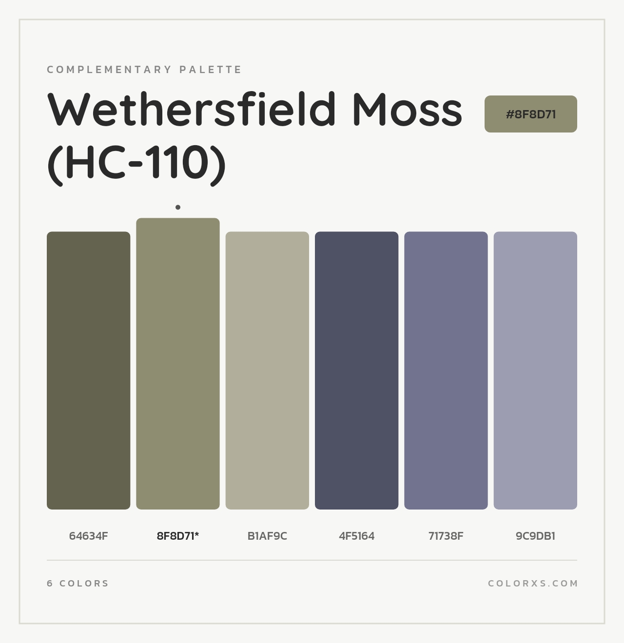 Wethersfield Moss (HC-110) - Complementary Color Palette