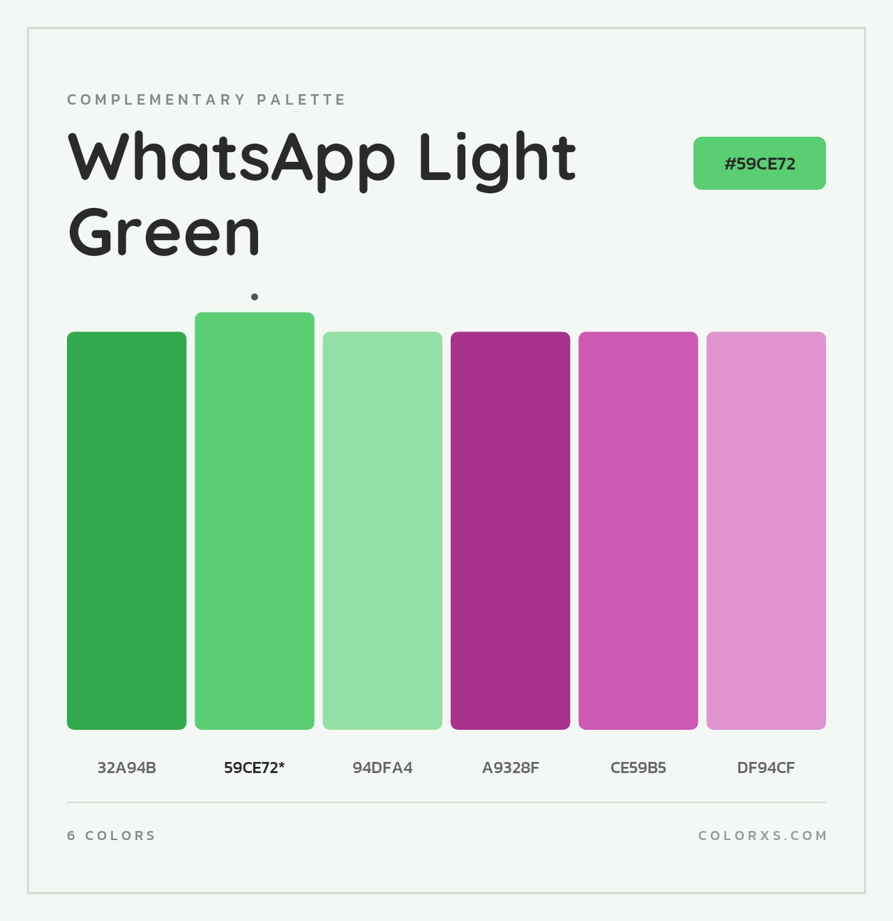 WhatsApp Light Green - Complementary Color Palette