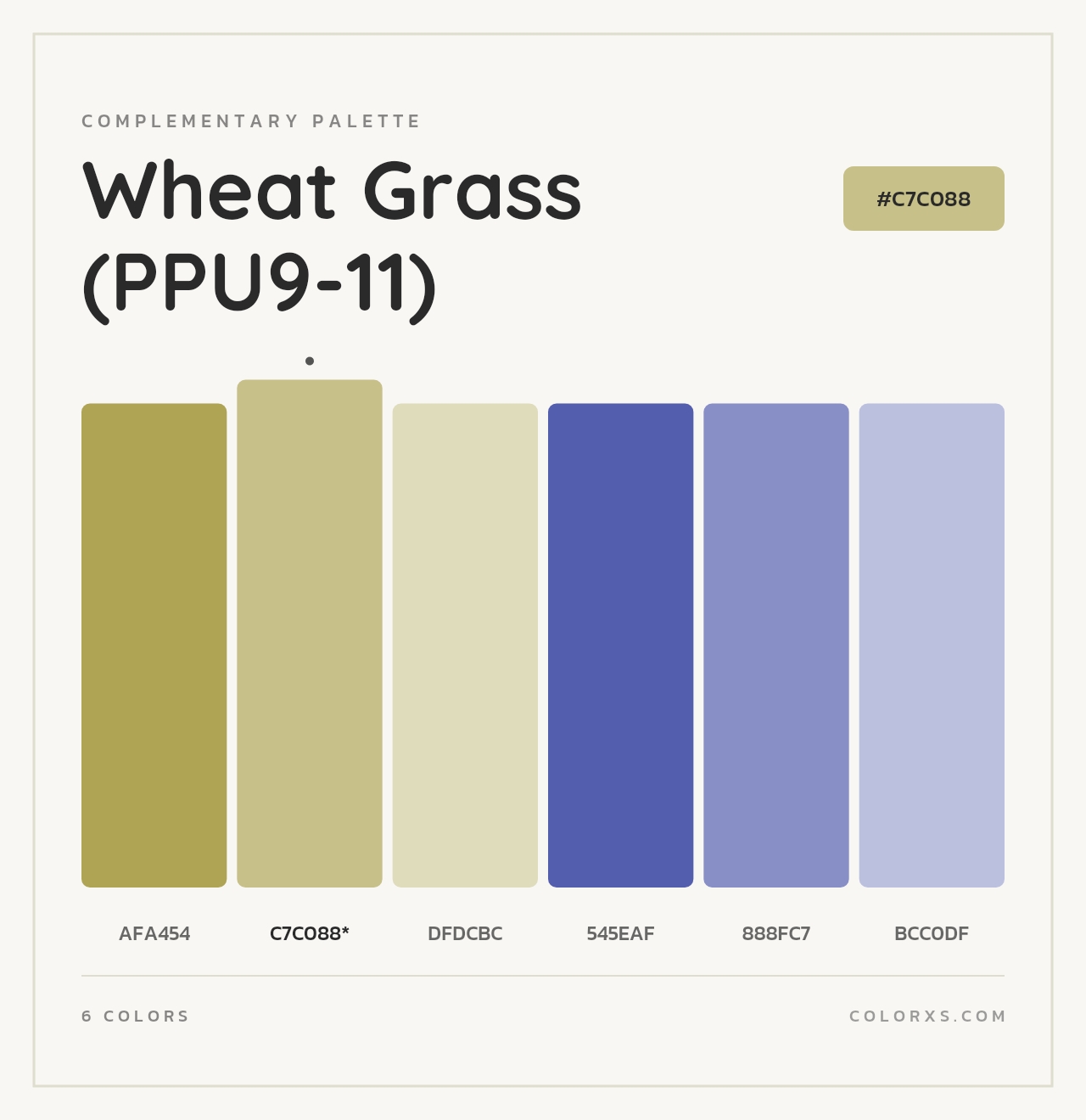 Wheat Grass (PPU9-11) - Complementary Color Palette