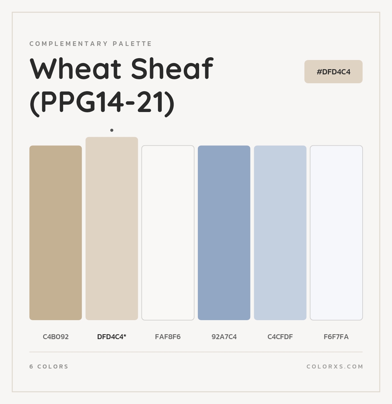 Wheat Sheaf (PPG14-21) - Complementary Color Palette