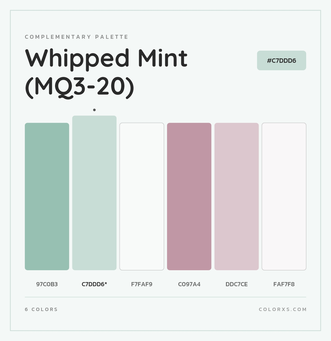 Whipped Mint (MQ3-20) - Complementary Color Palette