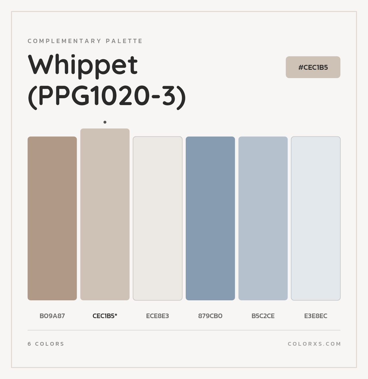 Whippet (PPG1020-3) - Complementary Color Palette