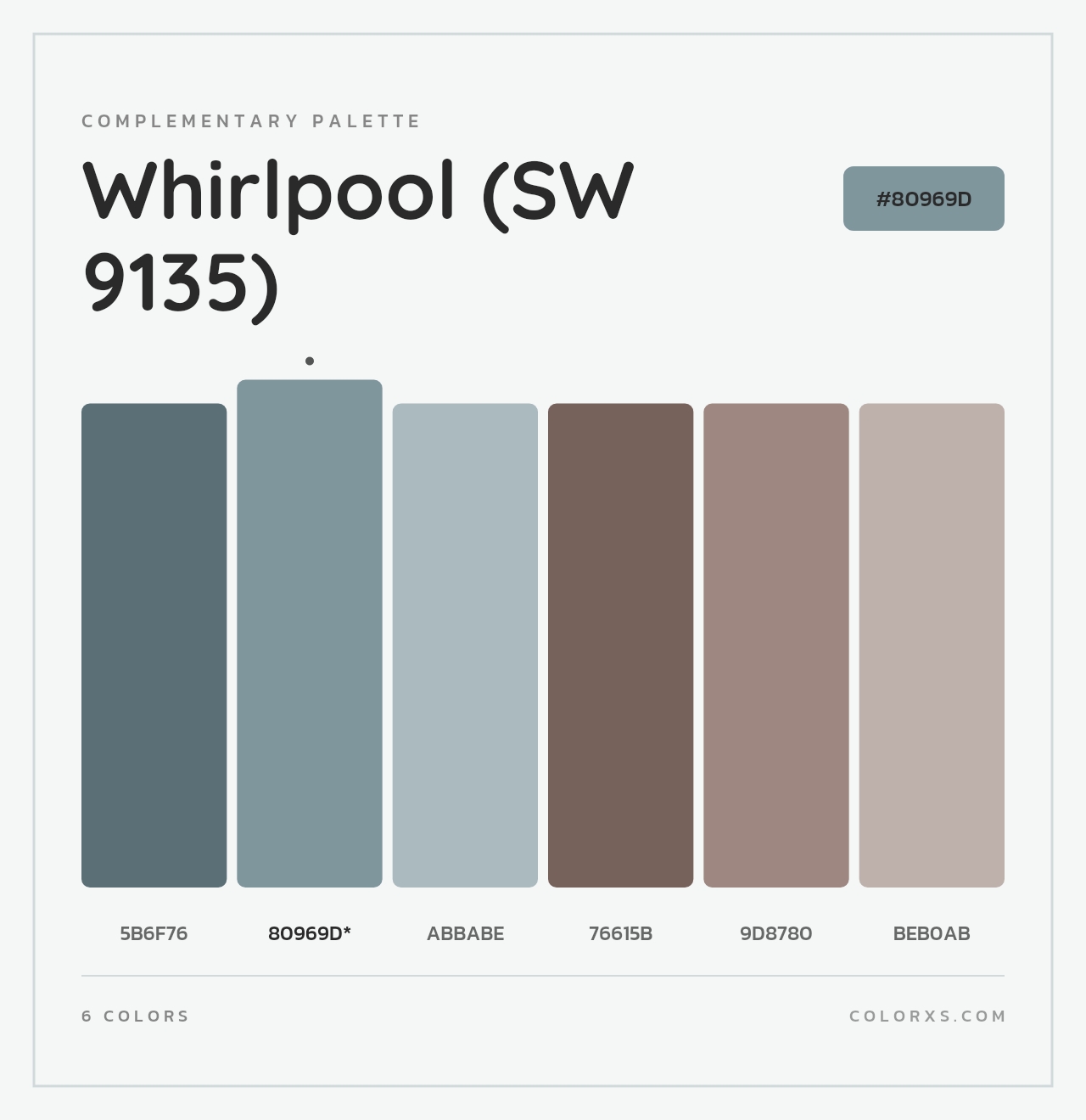 Whirlpool (SW 9135) - Complementary Color Palette