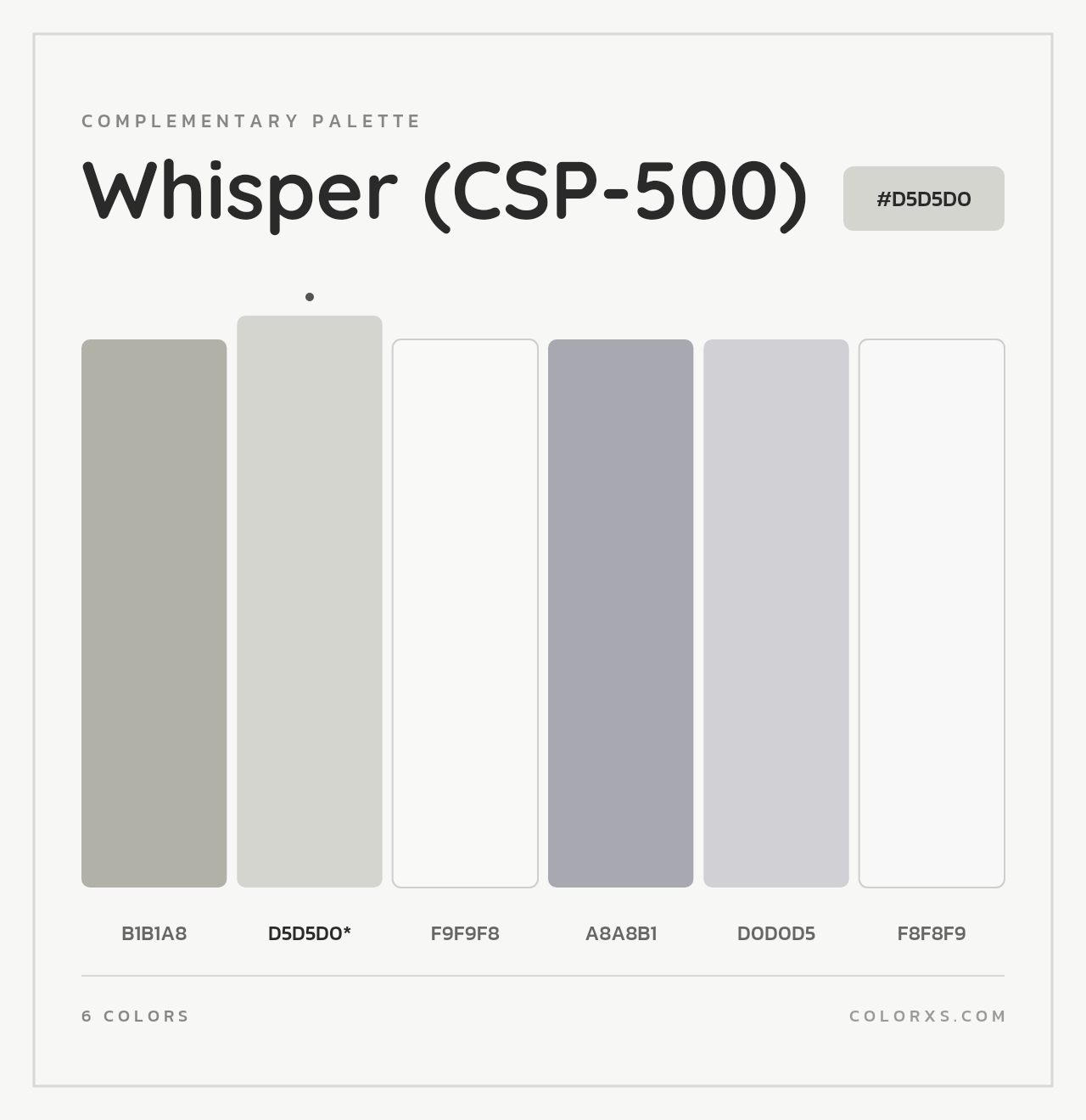 Whisper (CSP-500) - Complementary Color Palette