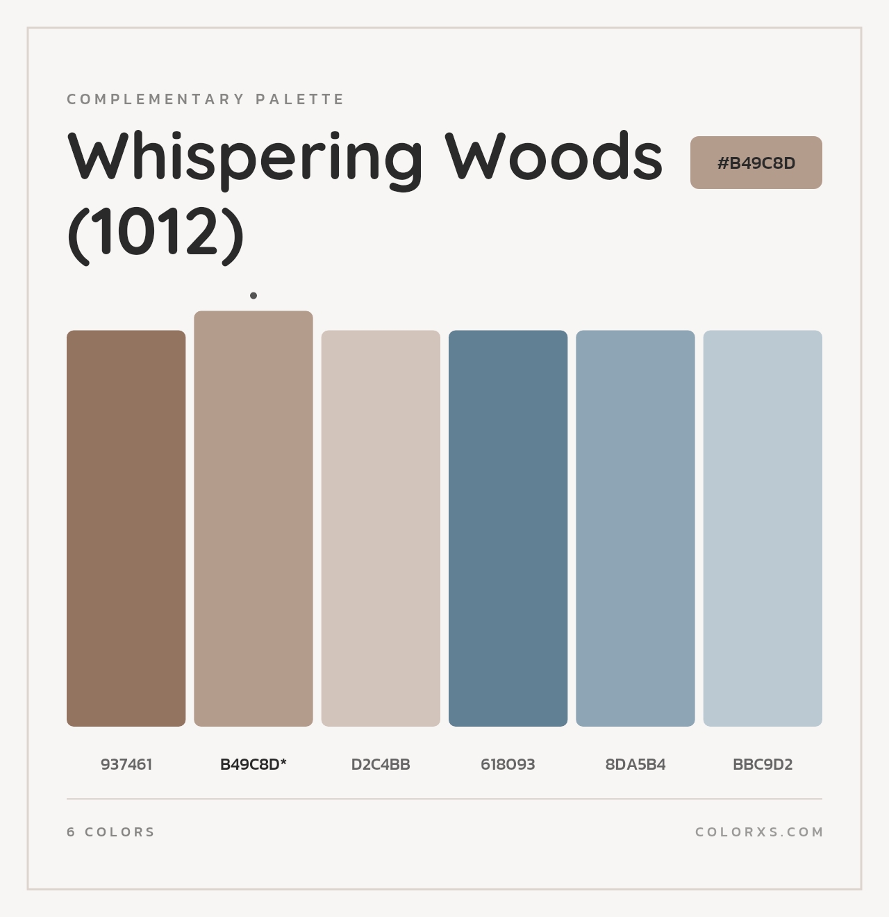 Whispering Woods (1012) - Complementary Color Palette