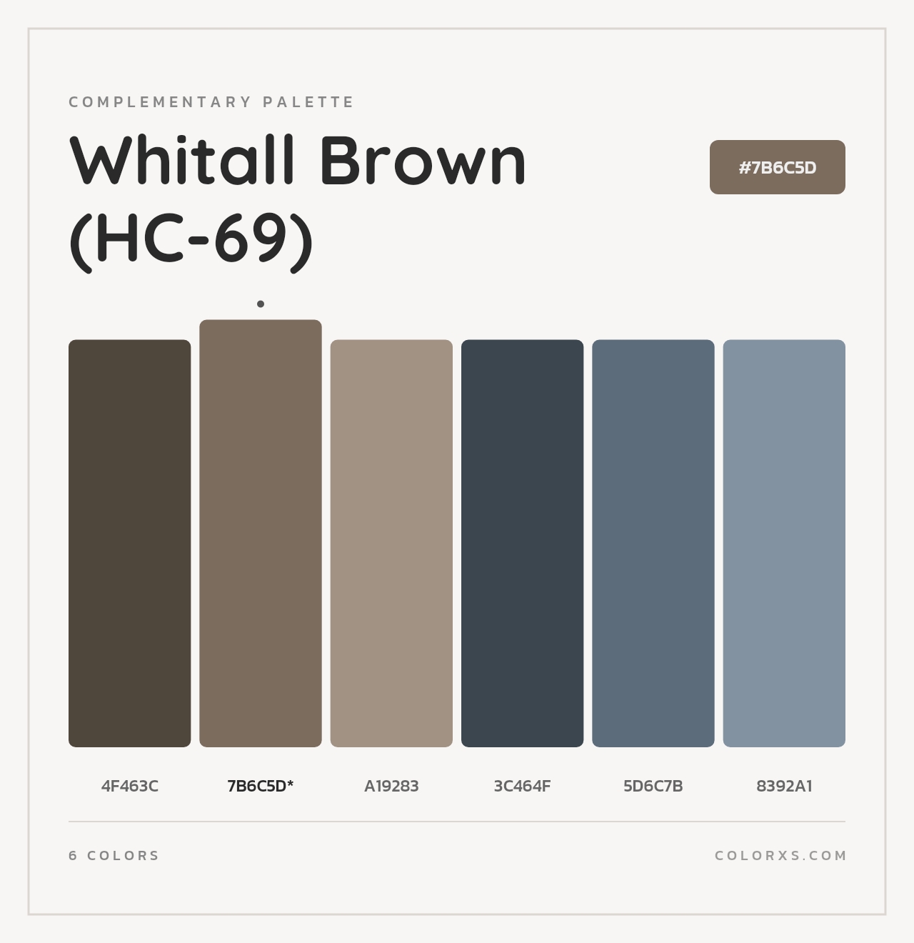 Whitall Brown (HC-69) - Complementary Color Palette