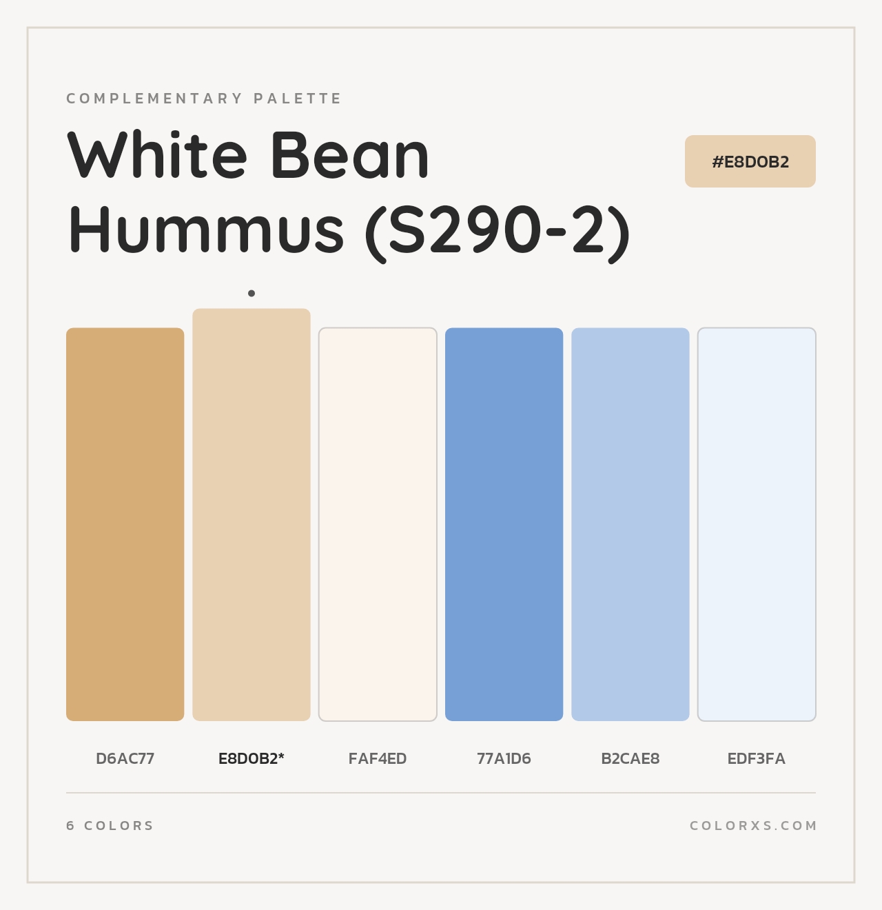 White Bean Hummus (S290-2) - Complementary Color Palette
