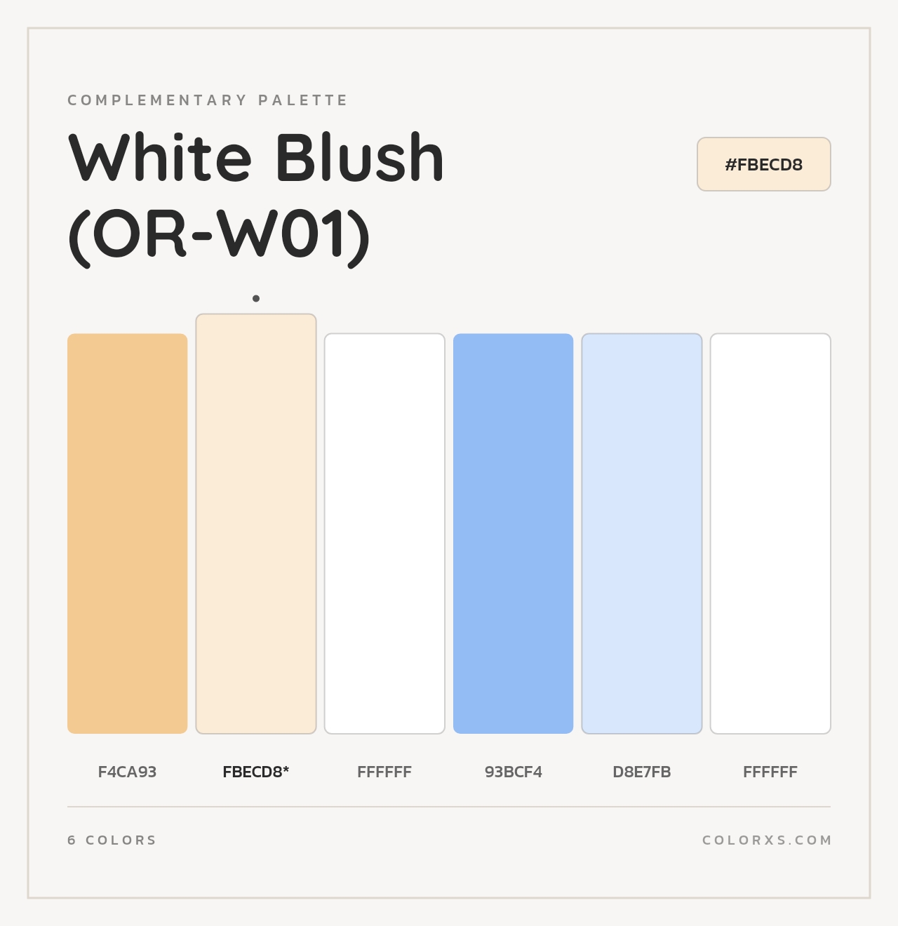 White Blush (OR-W01) - Complementary Color Palette