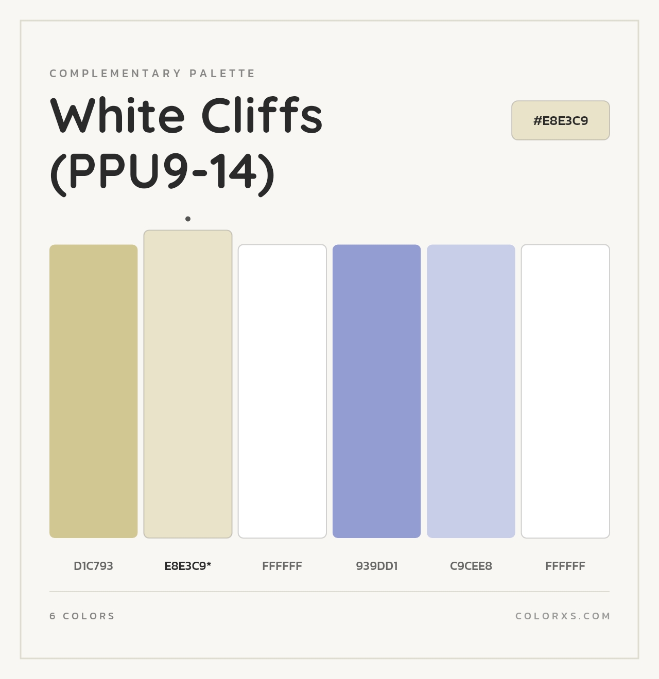 White Cliffs (PPU9-14) - Complementary Color Palette