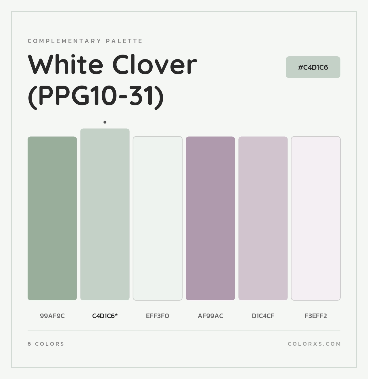 White Clover (PPG10-31) - Complementary Color Palette