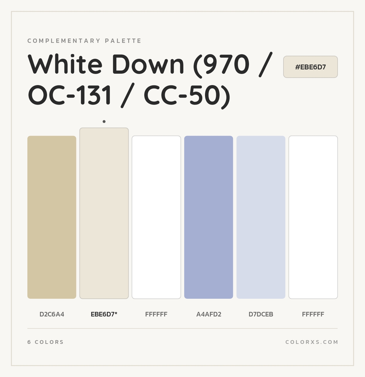 White Down (970 / OC-131 / CC-50) - Complementary Color Palette