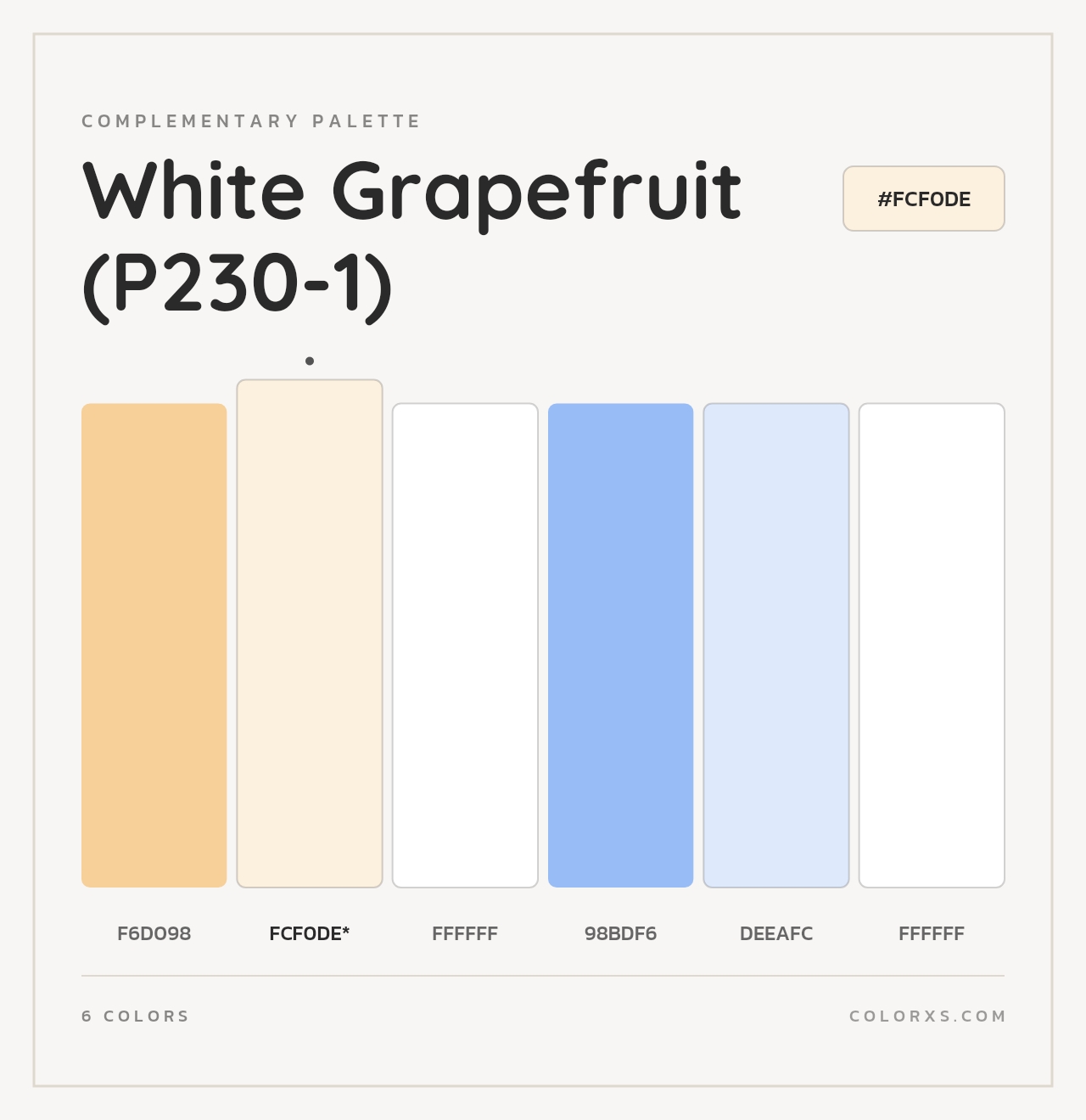 White Grapefruit (P230-1) - Complementary Color Palette