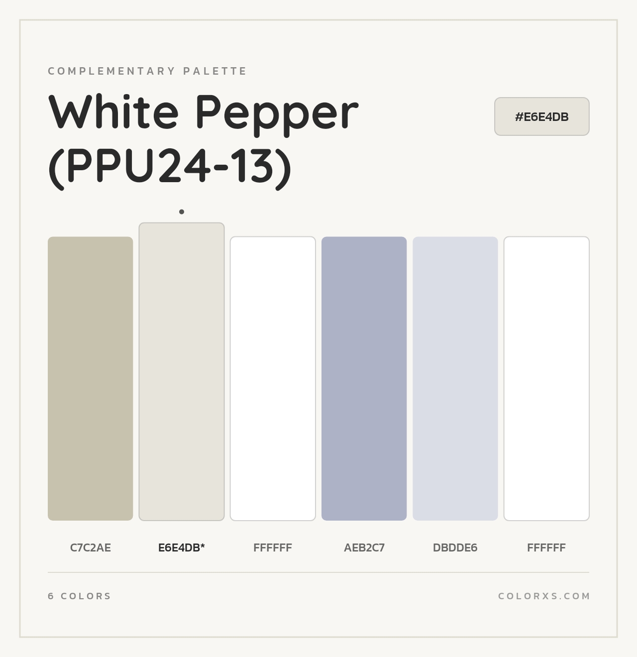 White Pepper (PPU24-13) - Complementary Color Palette