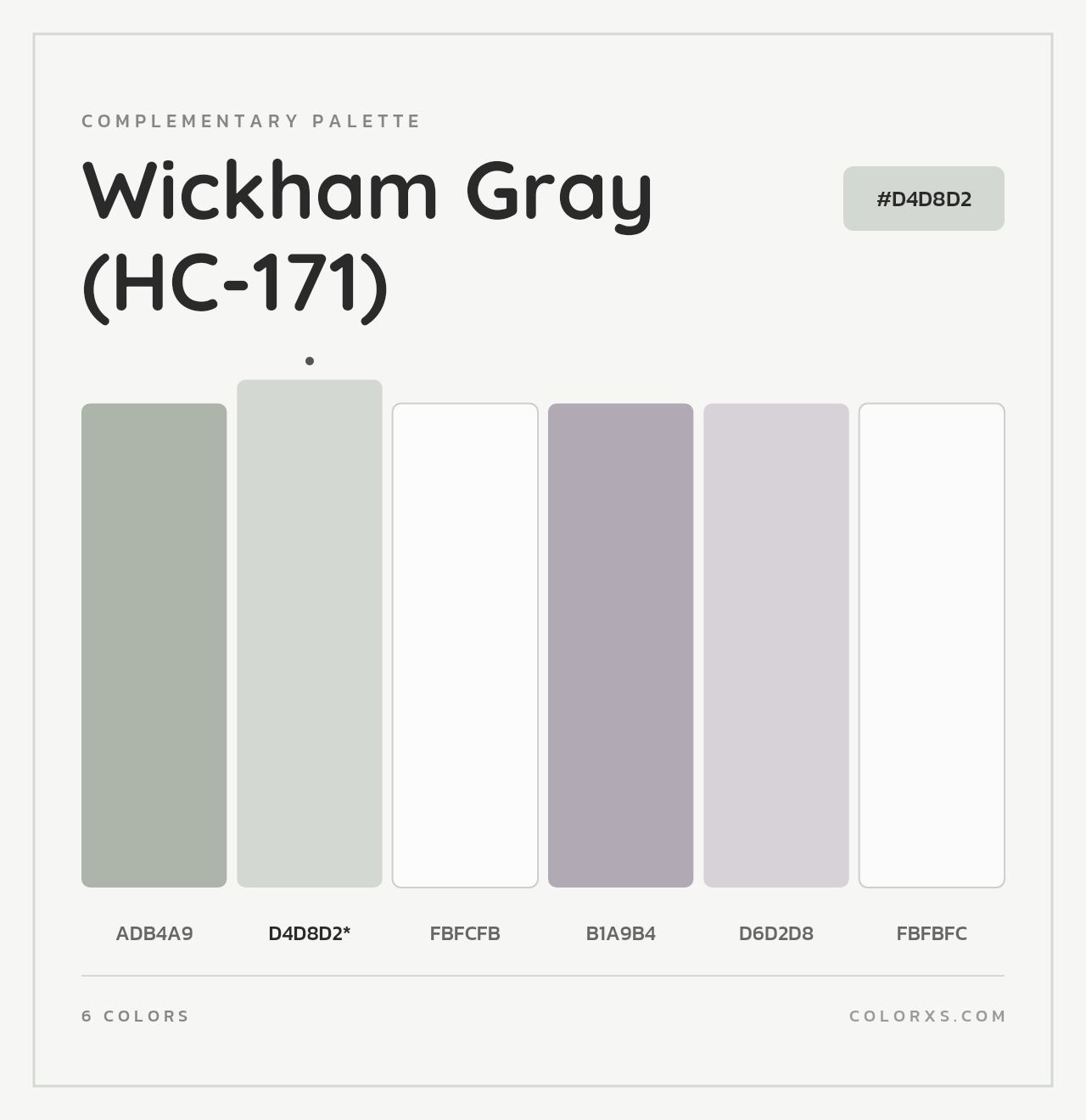 Wickham Gray (HC-171) - Complementary Color Palette