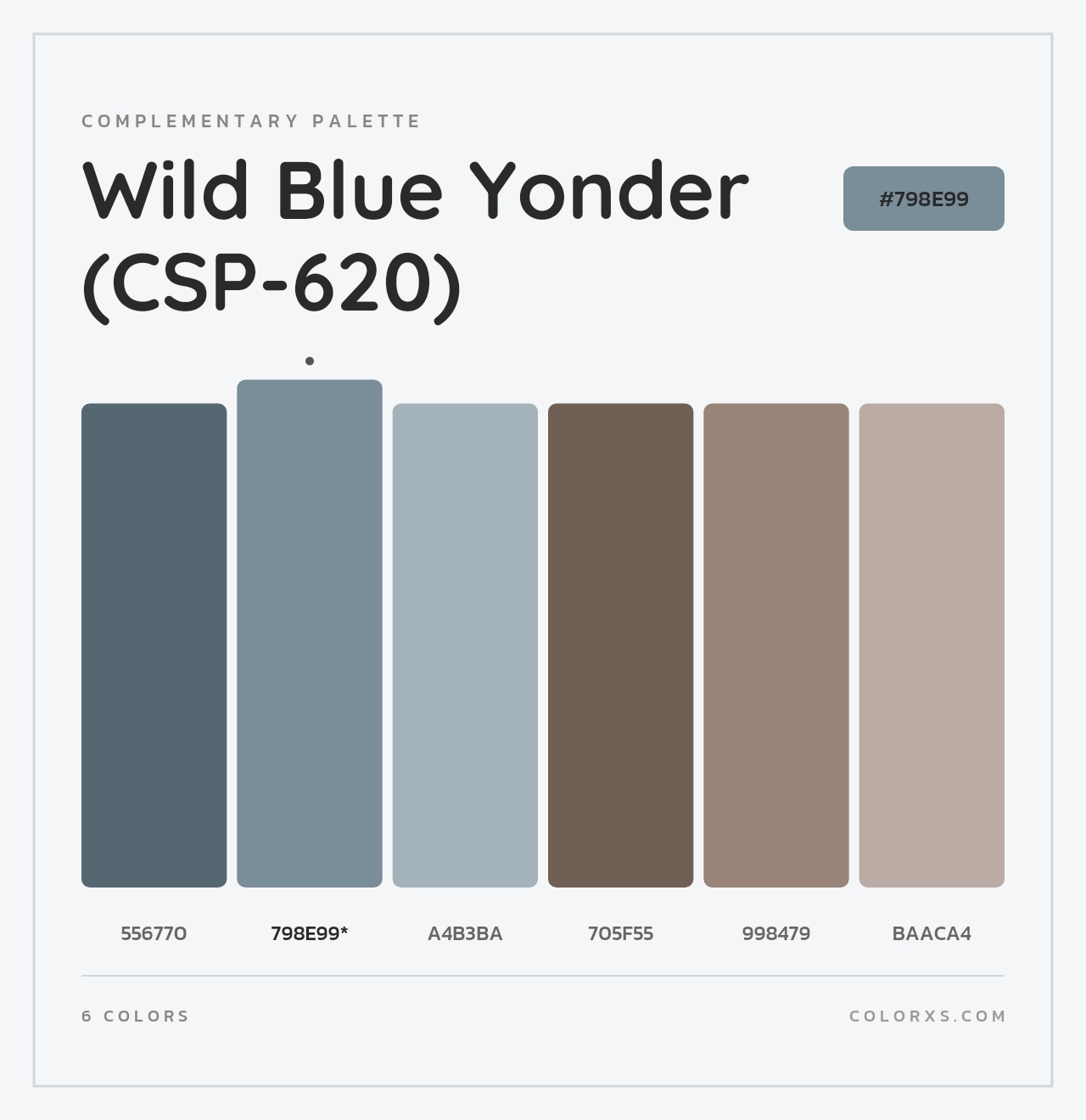 Wild Blue Yonder (CSP-620) - Complementary Color Palette