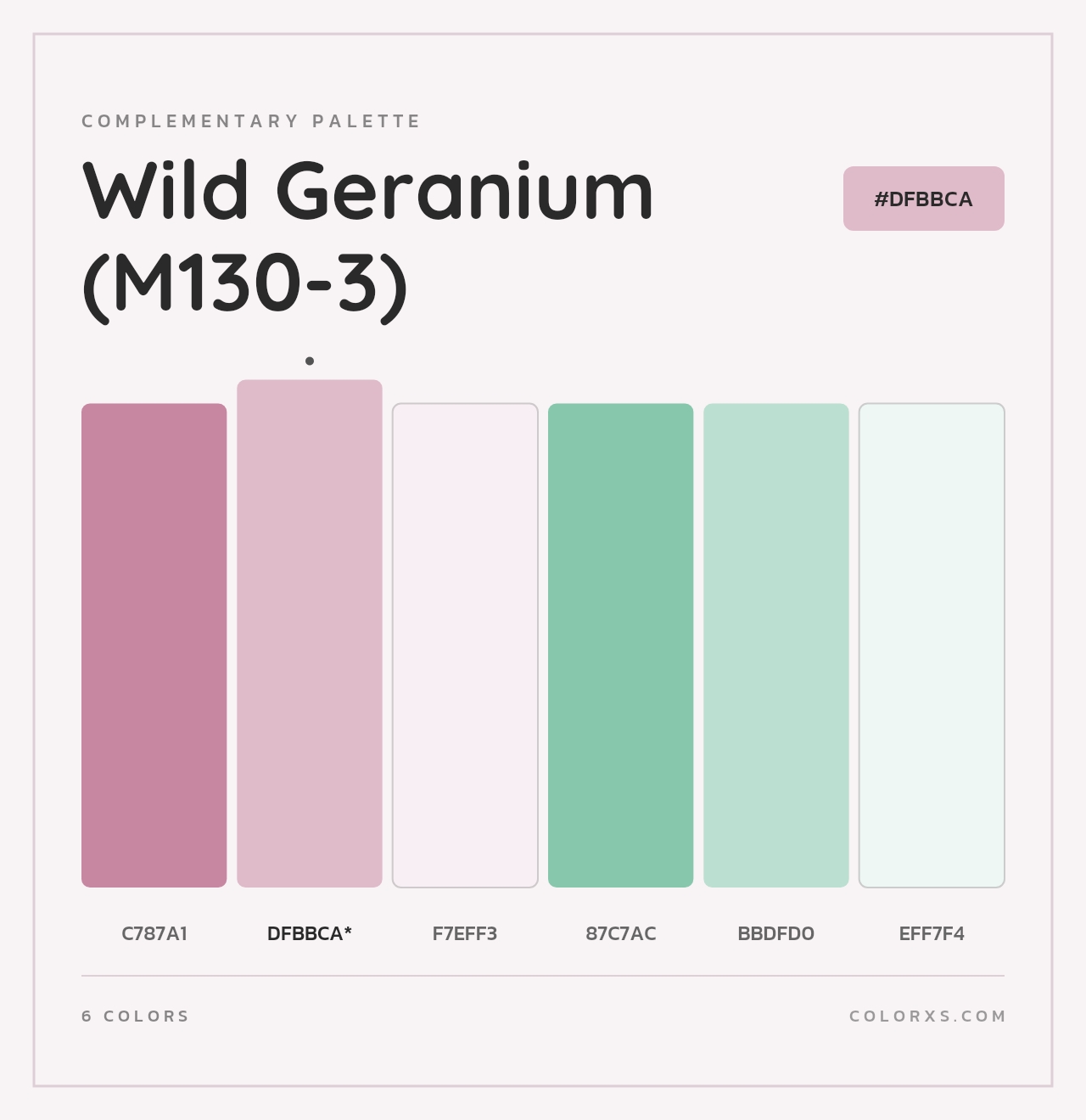 Wild Geranium (M130-3) - Complementary Color Palette