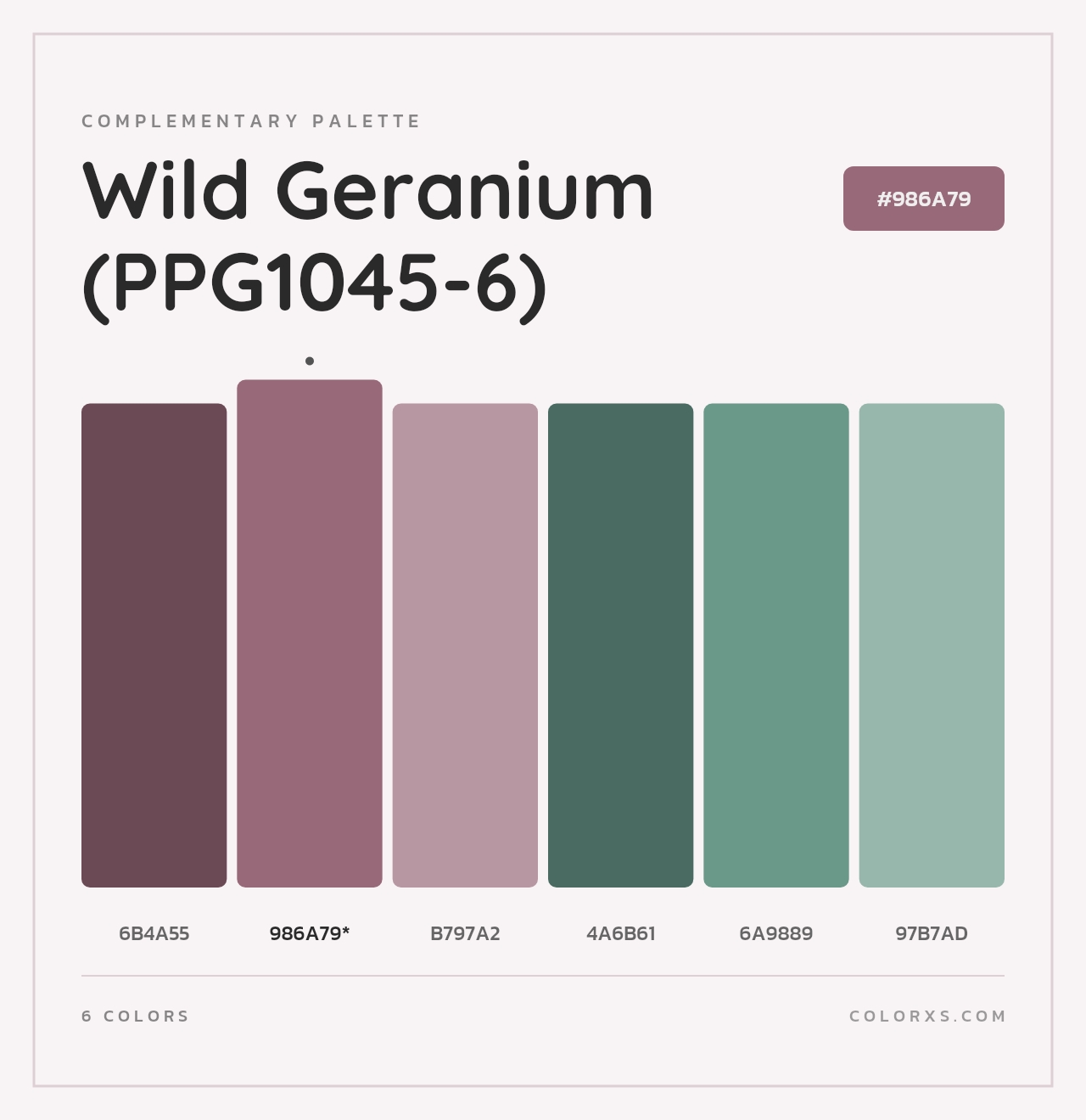 Wild Geranium (PPG1045-6) - Complementary Color Palette