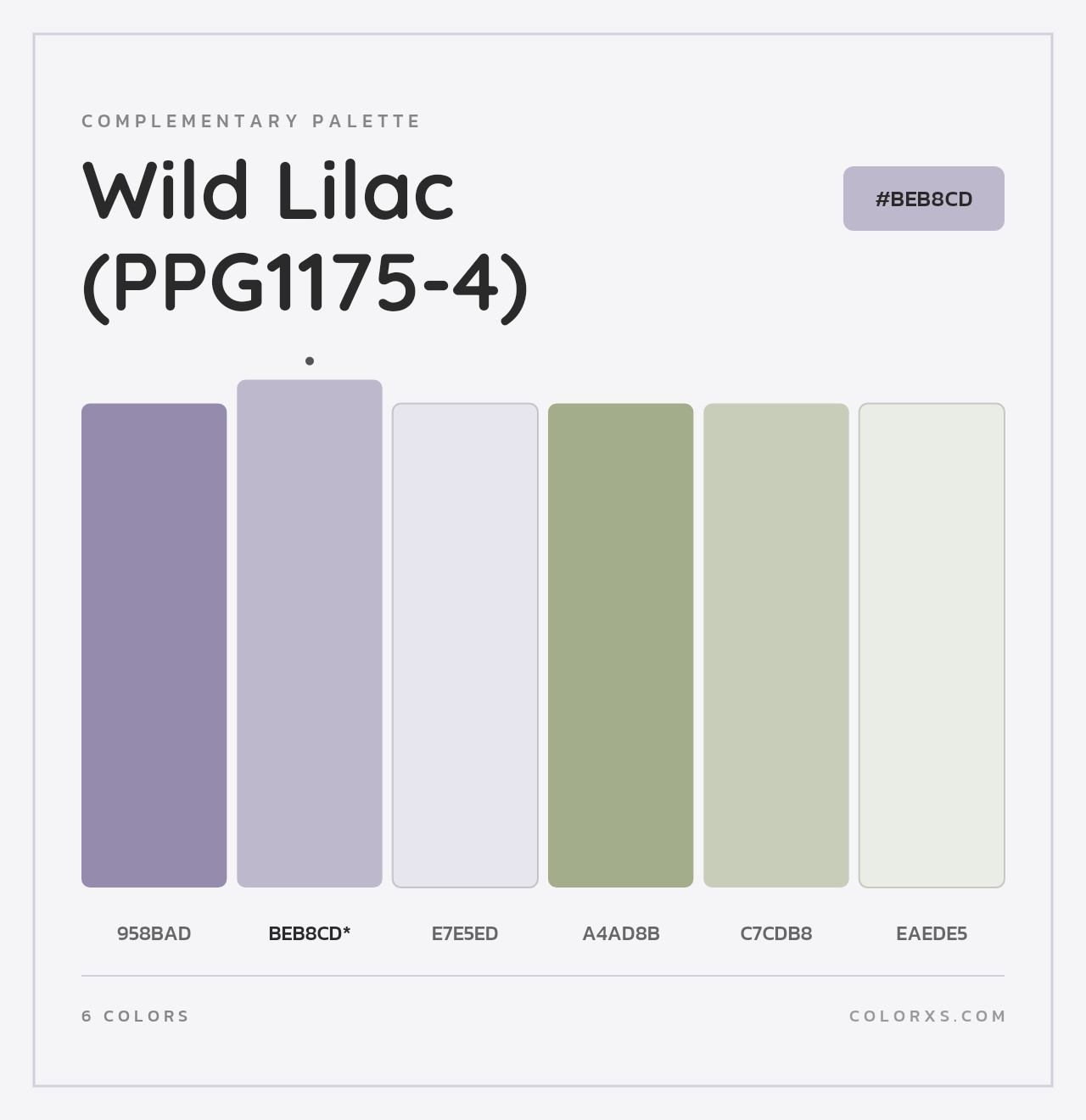 Wild Lilac (PPG1175-4) - Complementary Color Palette