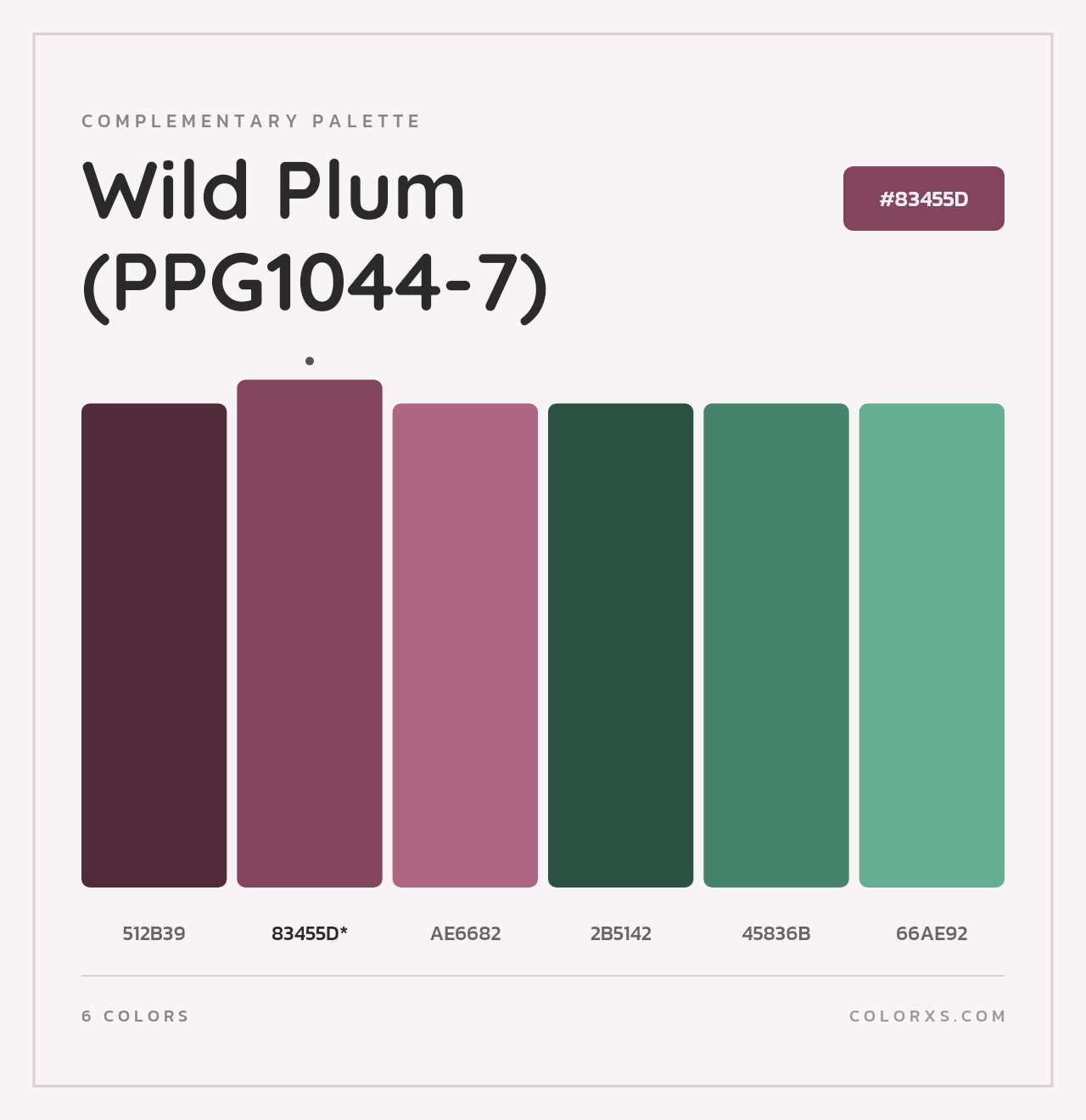 Wild Plum (PPG1044-7) - Complementary Color Palette