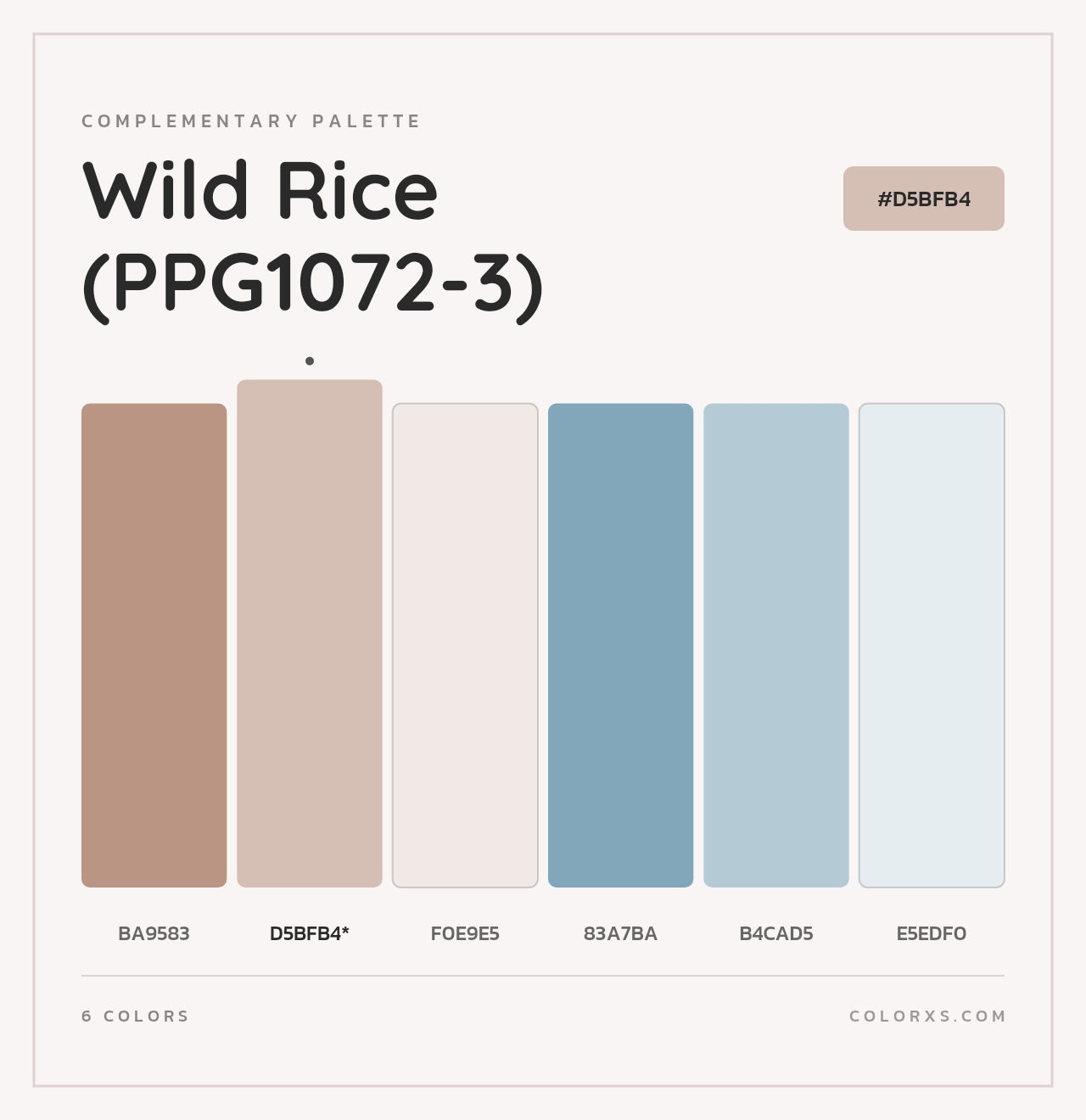 Wild Rice (PPG1072-3) - Complementary Color Palette