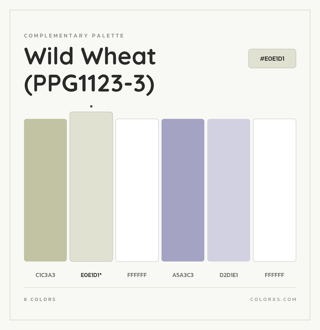 Wild Wheat (PPG1123-3) - Complementary Color Palette