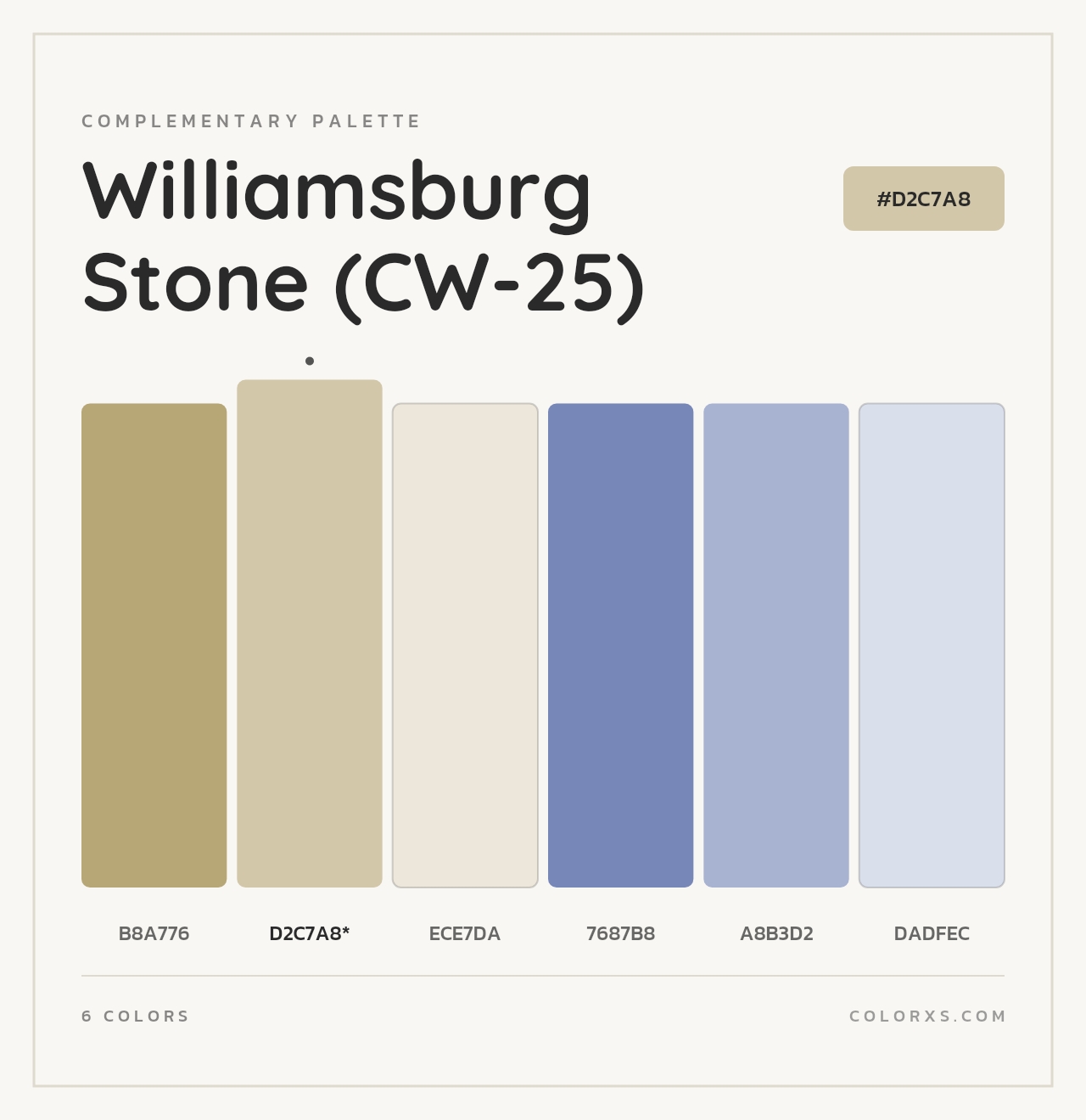 Williamsburg Stone (CW-25) - Complementary Color Palette