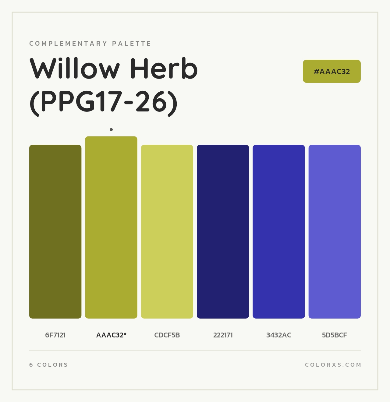 Willow Herb (PPG17-26) - Complementary Color Palette
