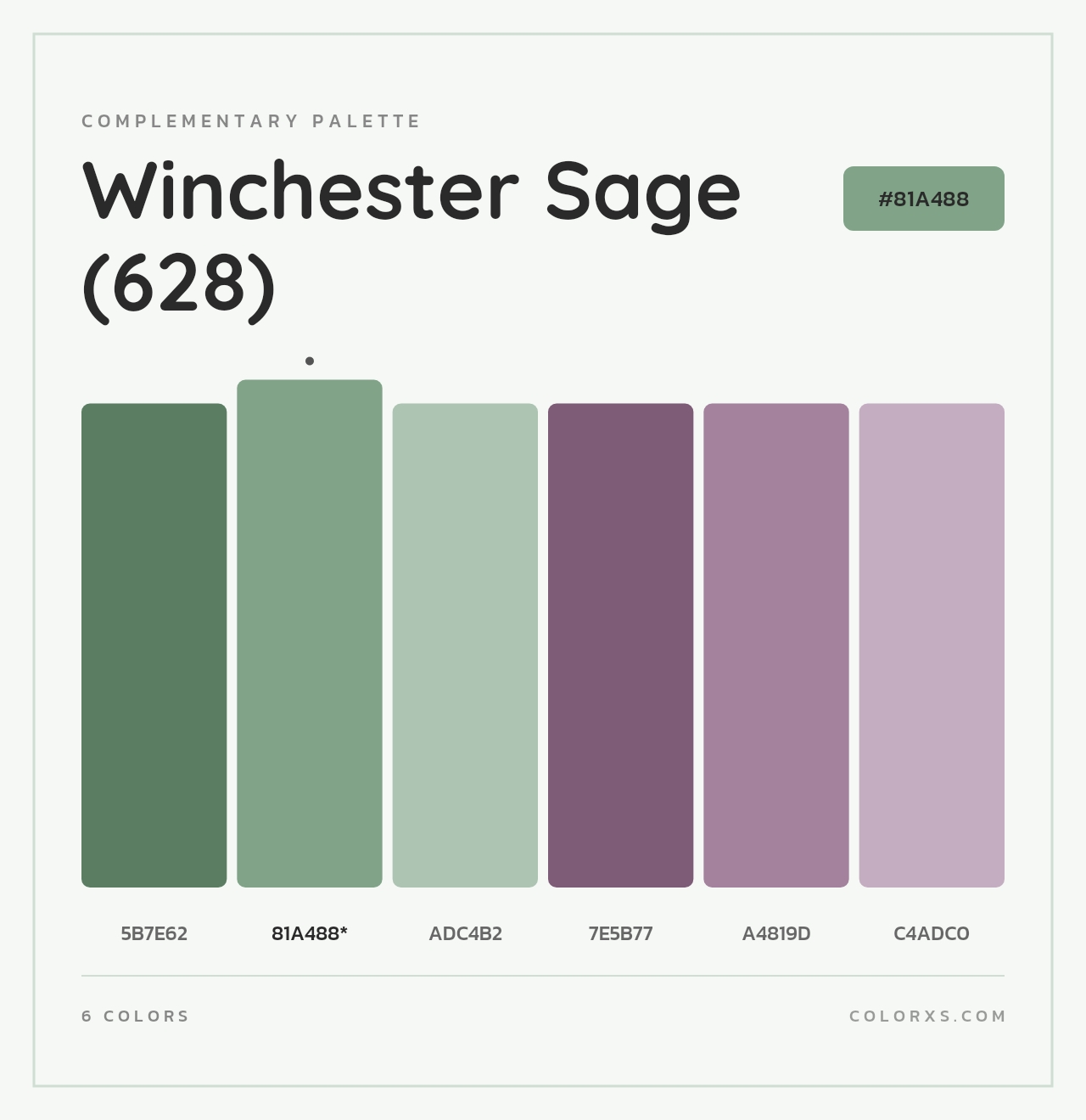 Winchester Sage (628) - Complementary Color Palette