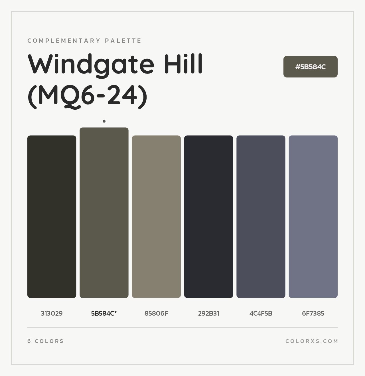 Windgate Hill (MQ6-24) - Complementary Color Palette
