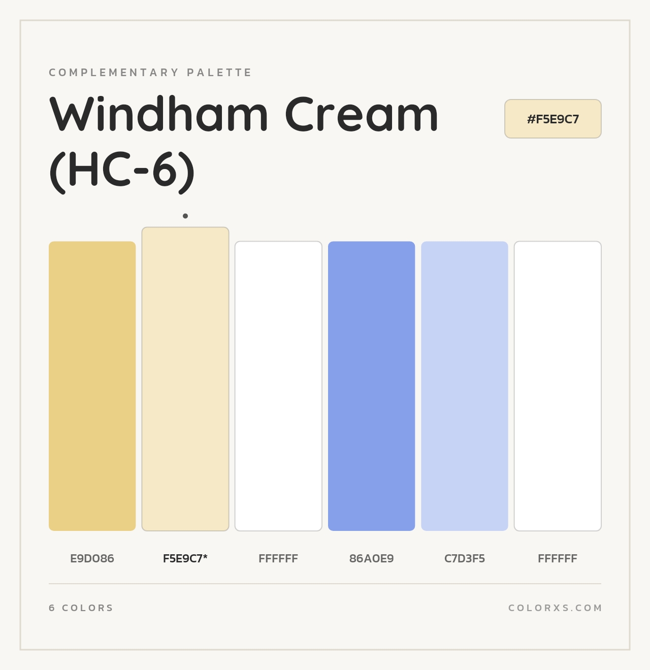 Windham Cream (HC-6) - Complementary Color Palette