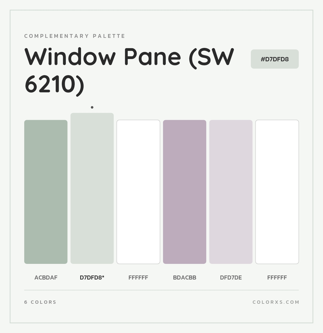 Window Pane (SW 6210) - Complementary Color Palette
