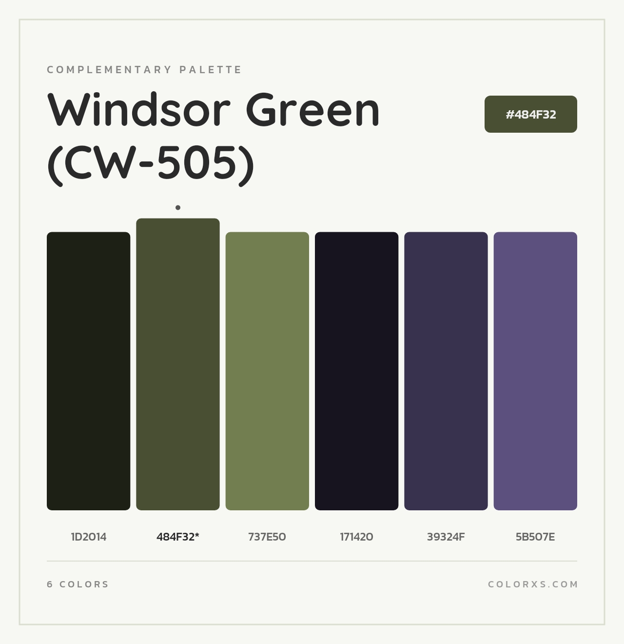 Windsor Green (CW-505) - Complementary Color Palette