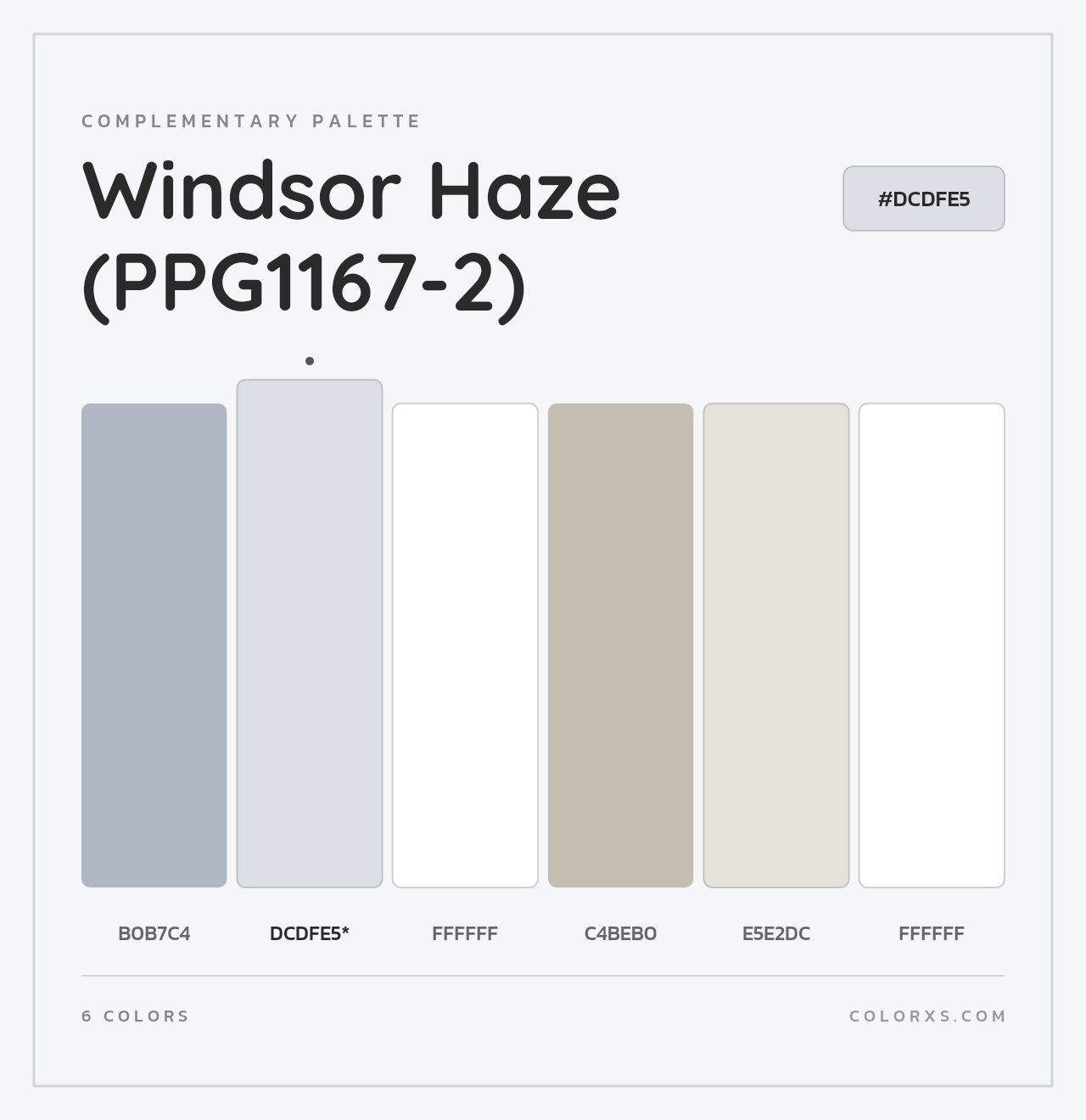 Windsor Haze (PPG1167-2) - Complementary Color Palette