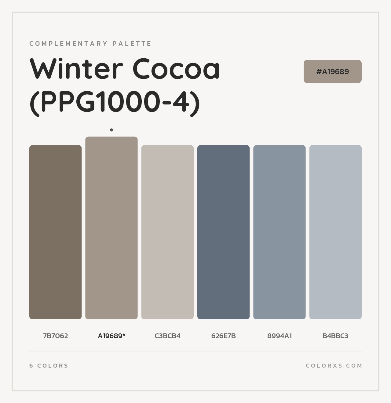 Winter Cocoa (PPG1000-4) - Complementary Color Palette