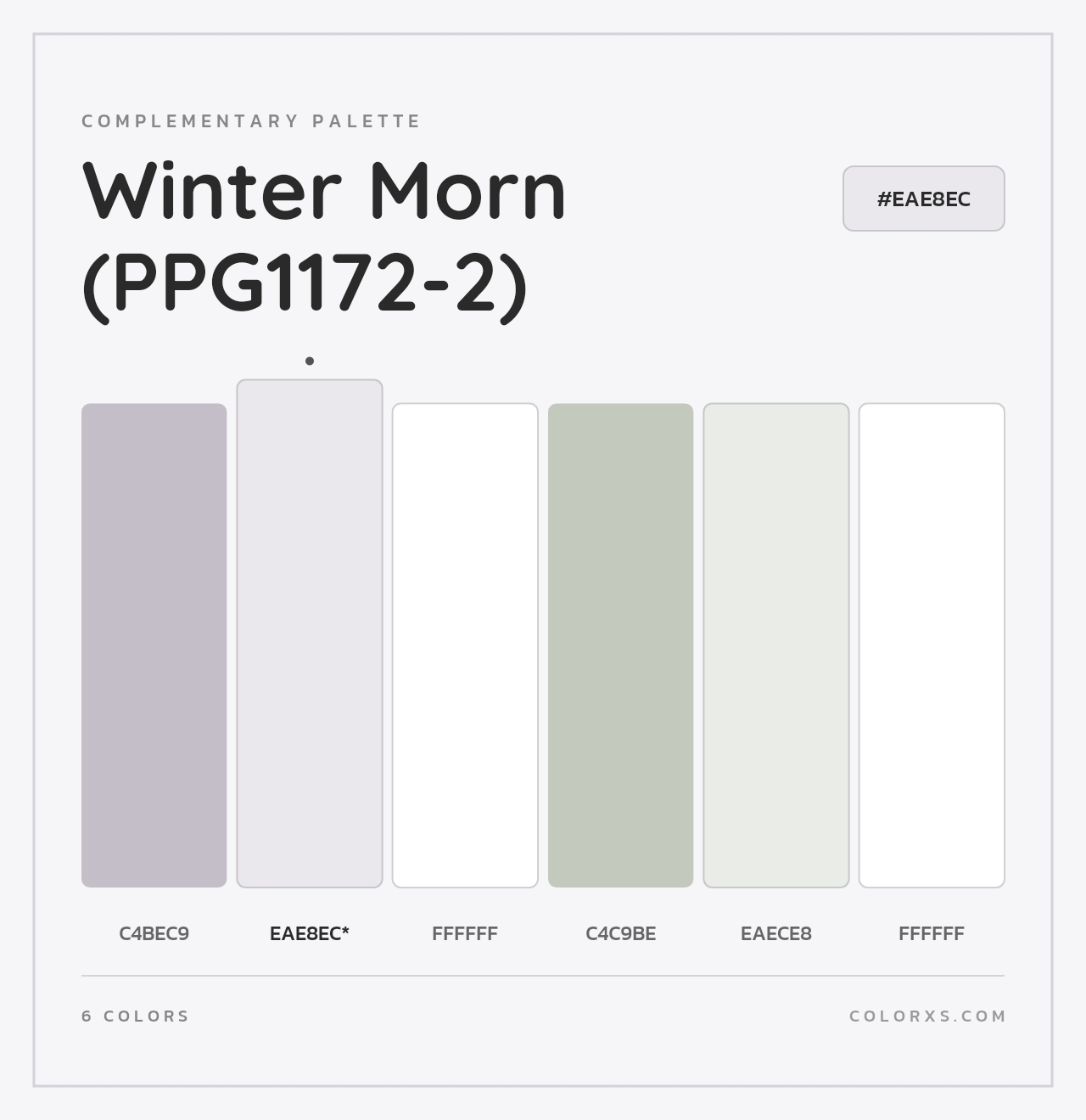 Winter Morn (PPG1172-2) - Complementary Color Palette