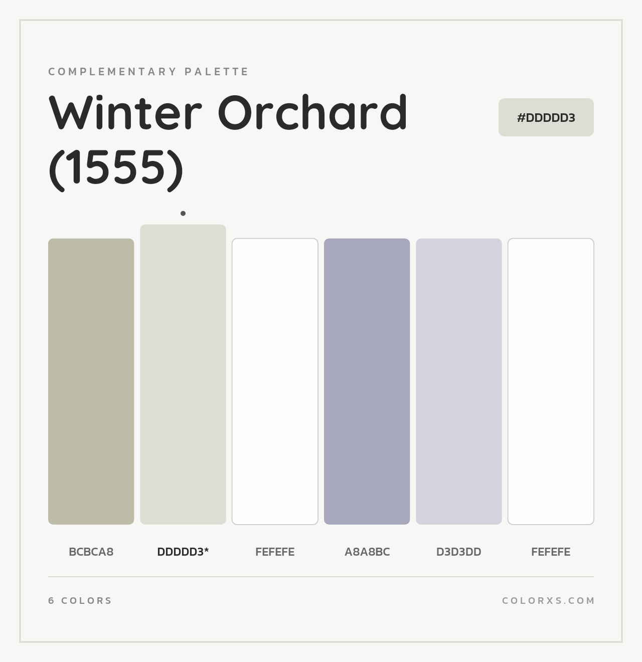 Winter Orchard (1555) - Complementary Color Palette