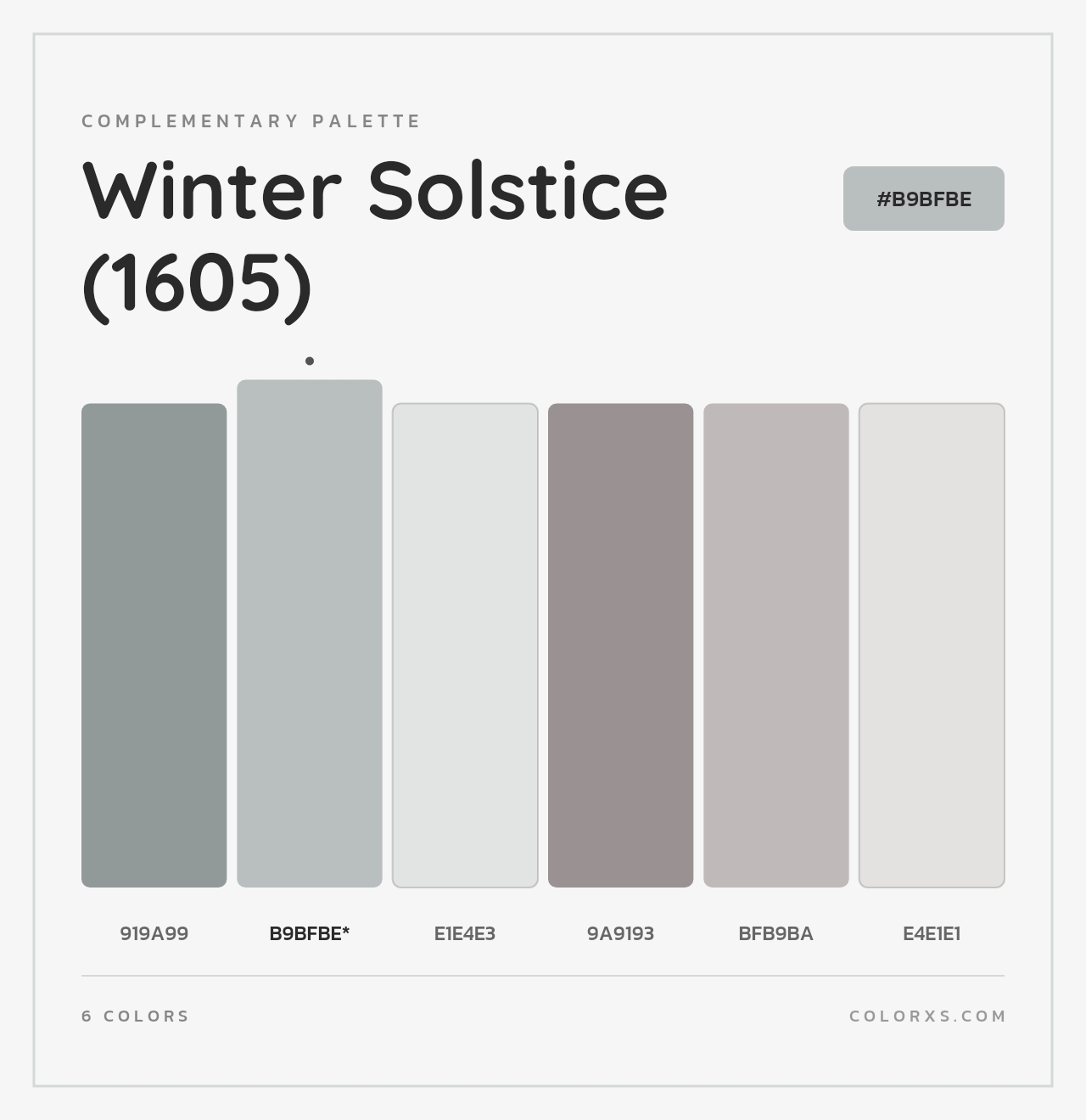 Winter Solstice (1605) - Complementary Color Palette
