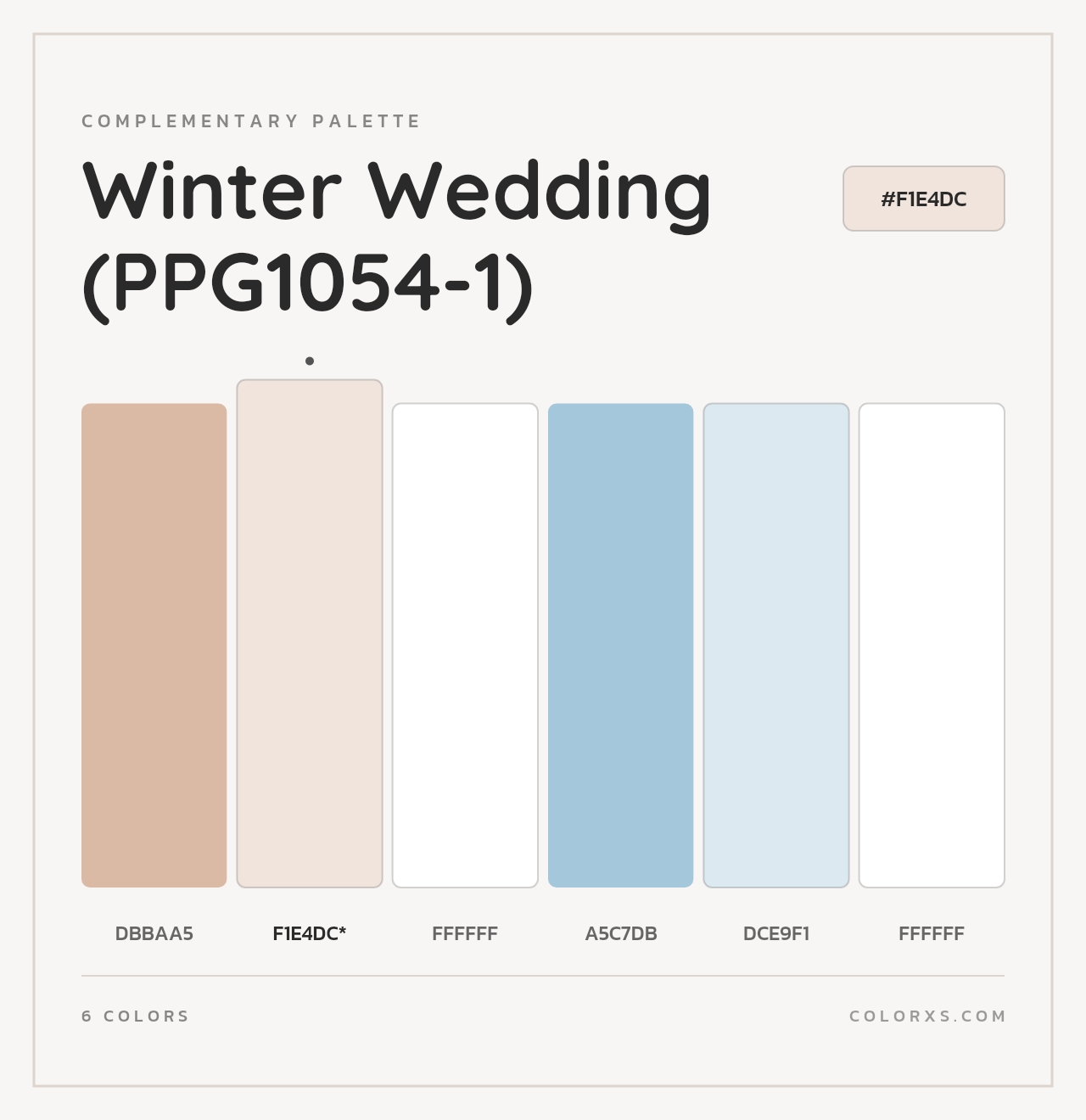 Winter Wedding (PPG1054-1) - Complementary Color Palette