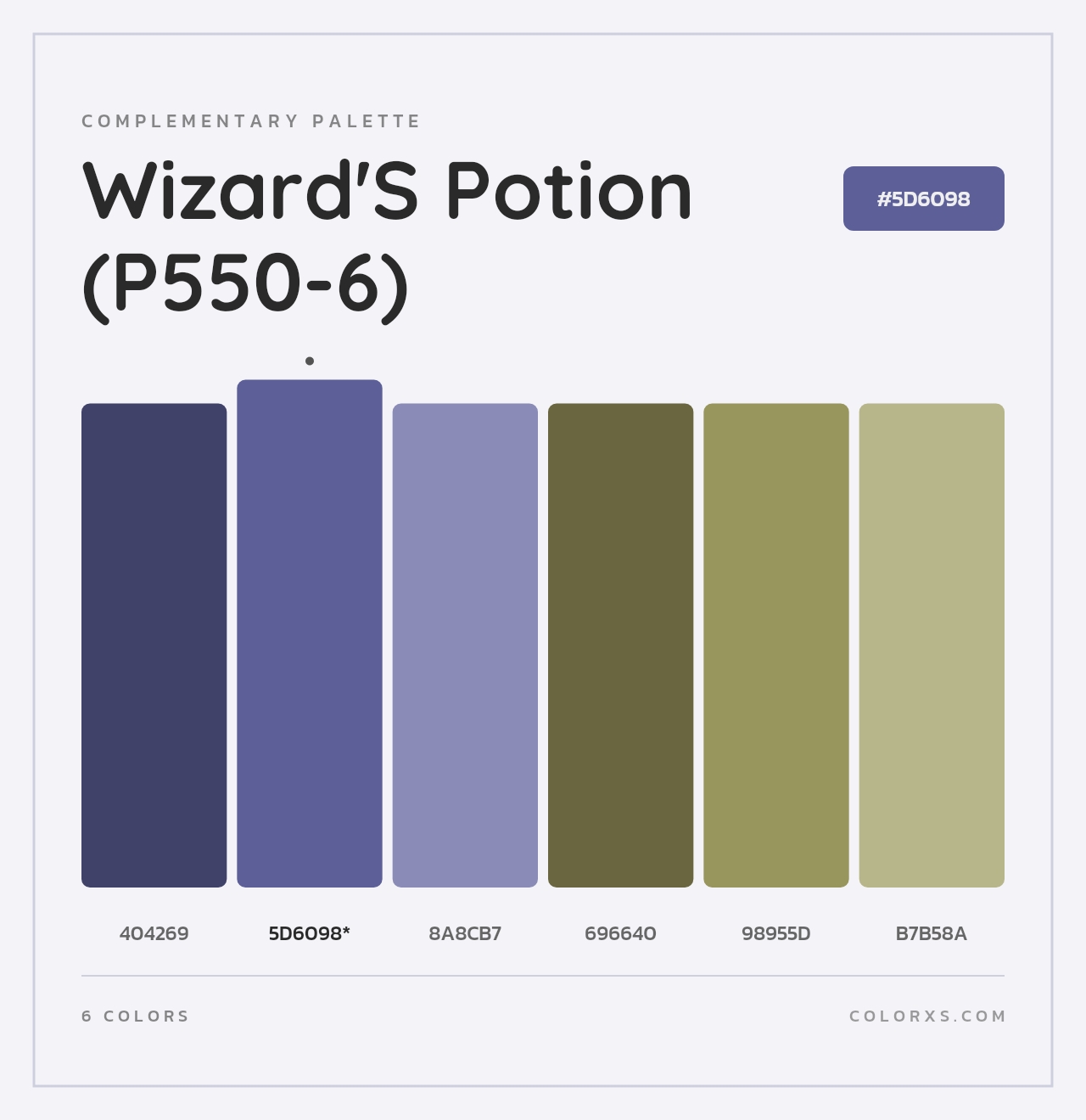 Wizard'S Potion (P550-6) - Complementary Color Palette