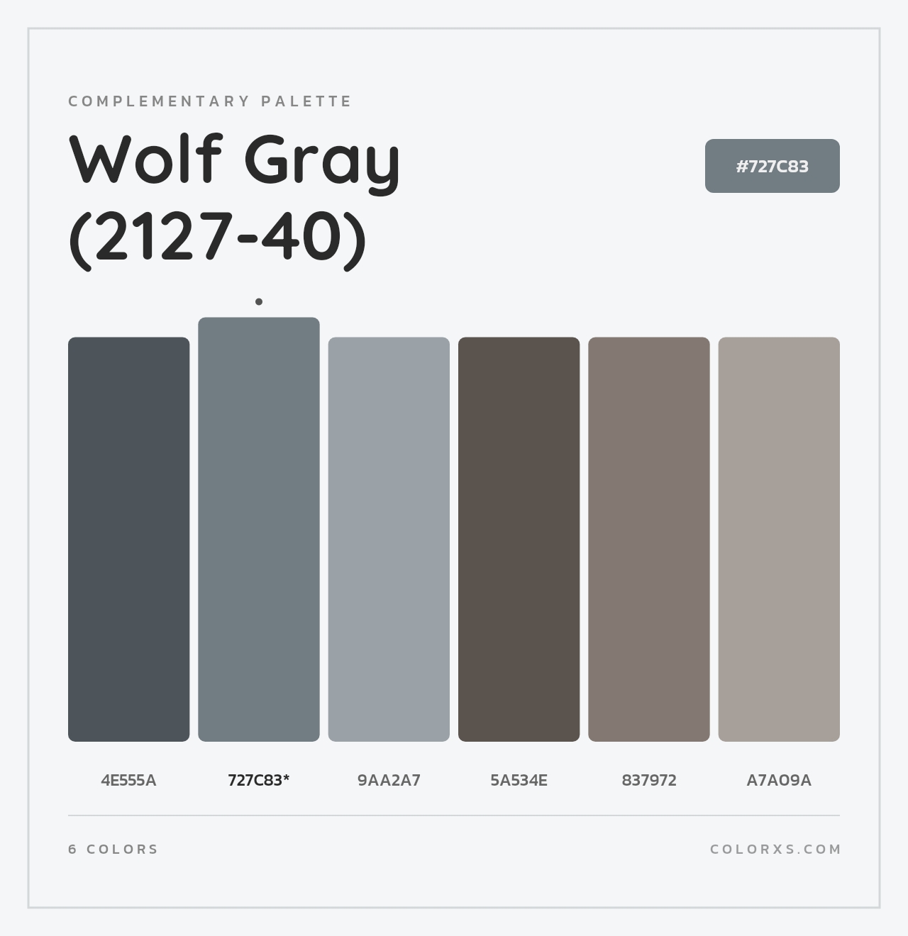 Wolf Gray (2127-40) - Complementary Color Palette