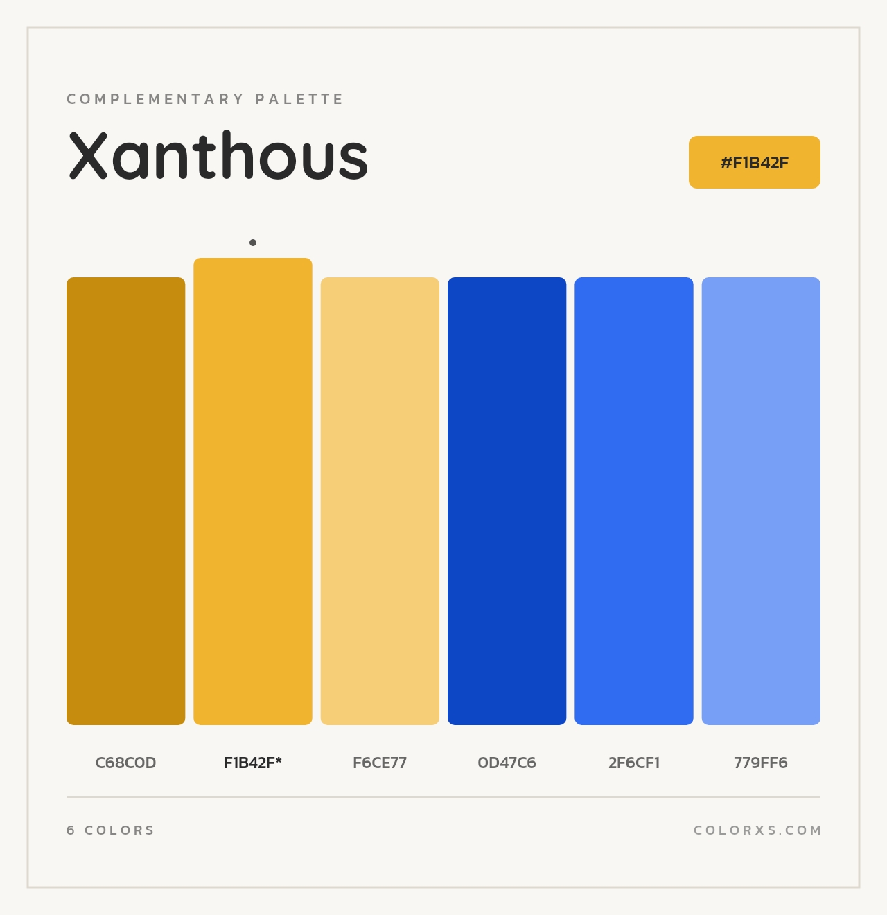 Xanthous - Complementary Color Palette
