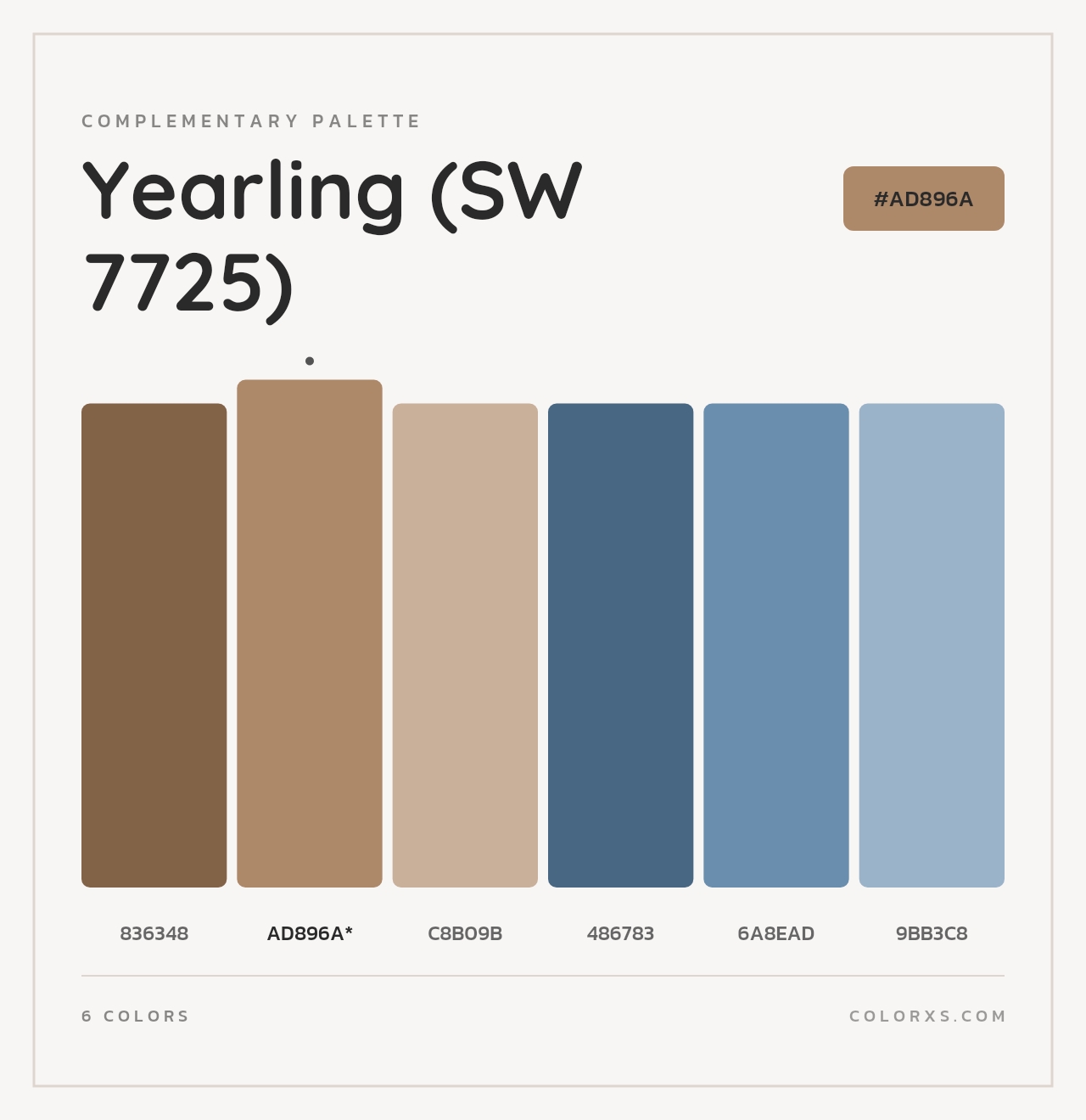Yearling (SW 7725) - Complementary Color Palette