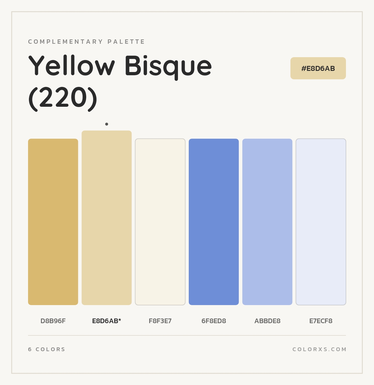Yellow Bisque (220) - Complementary Color Palette